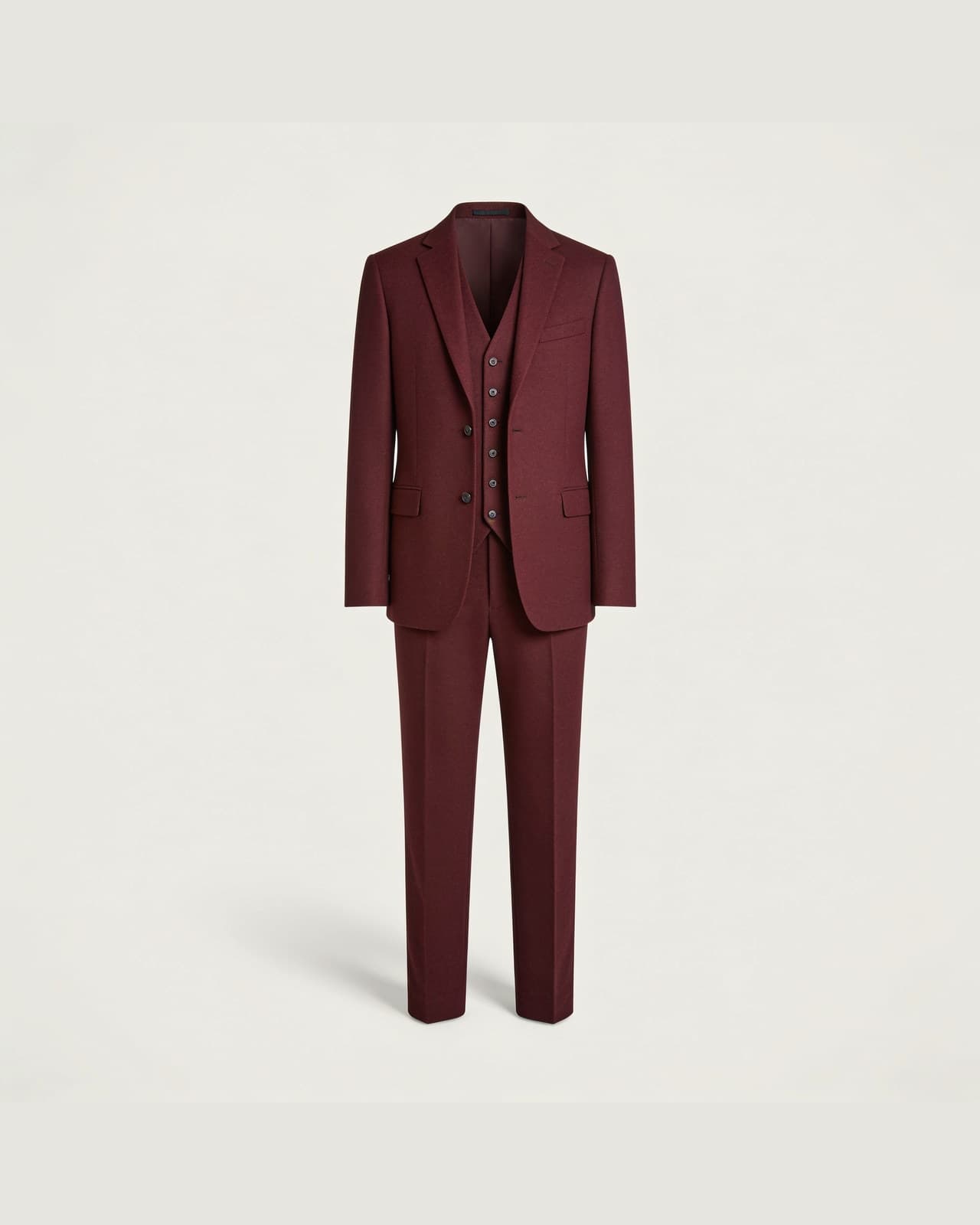 Annone Three-Piece Suit · Burgundy