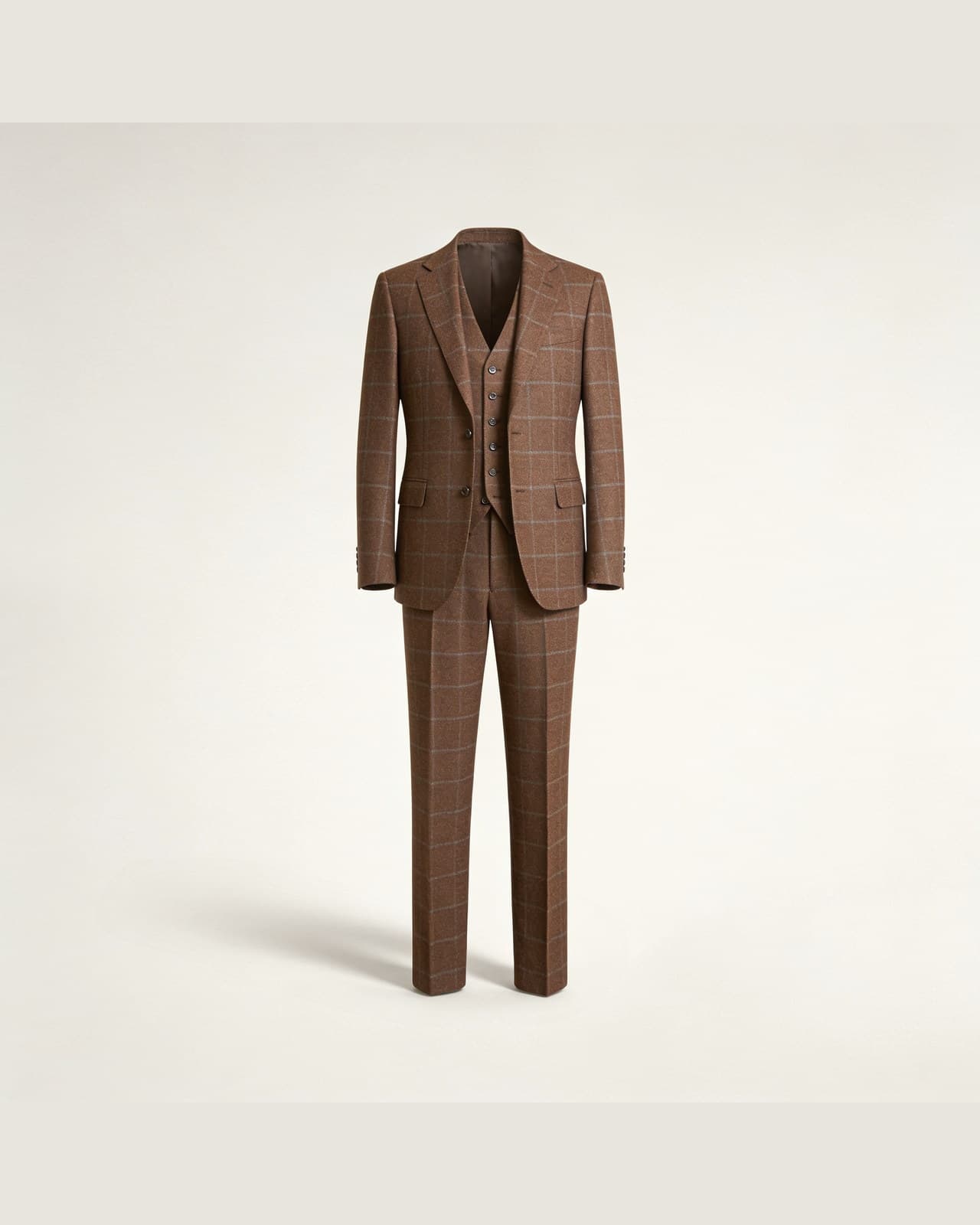 Annone Three-Piece Suit · Brown check