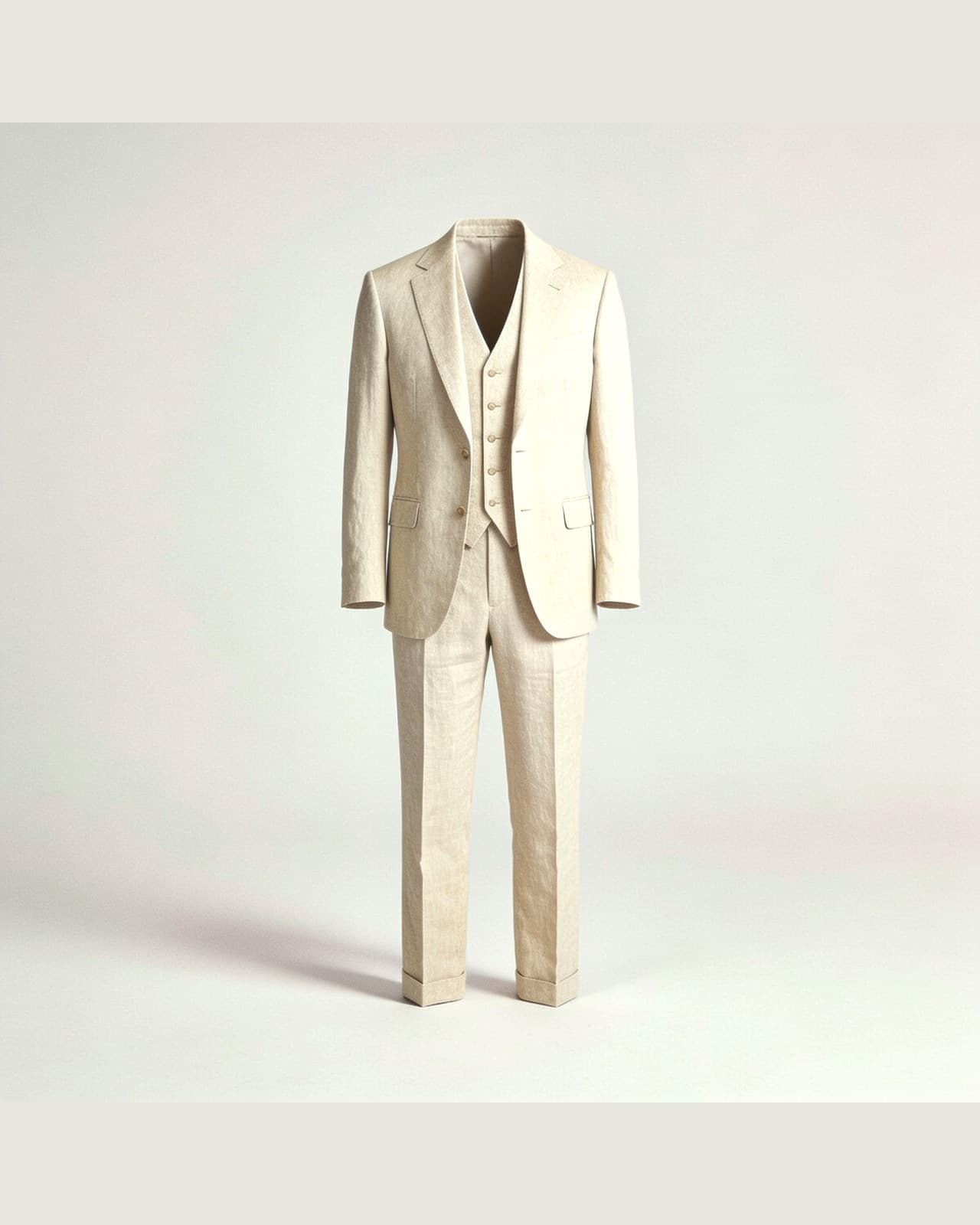 Bosisio Linen Three-Piece Suit · Beige