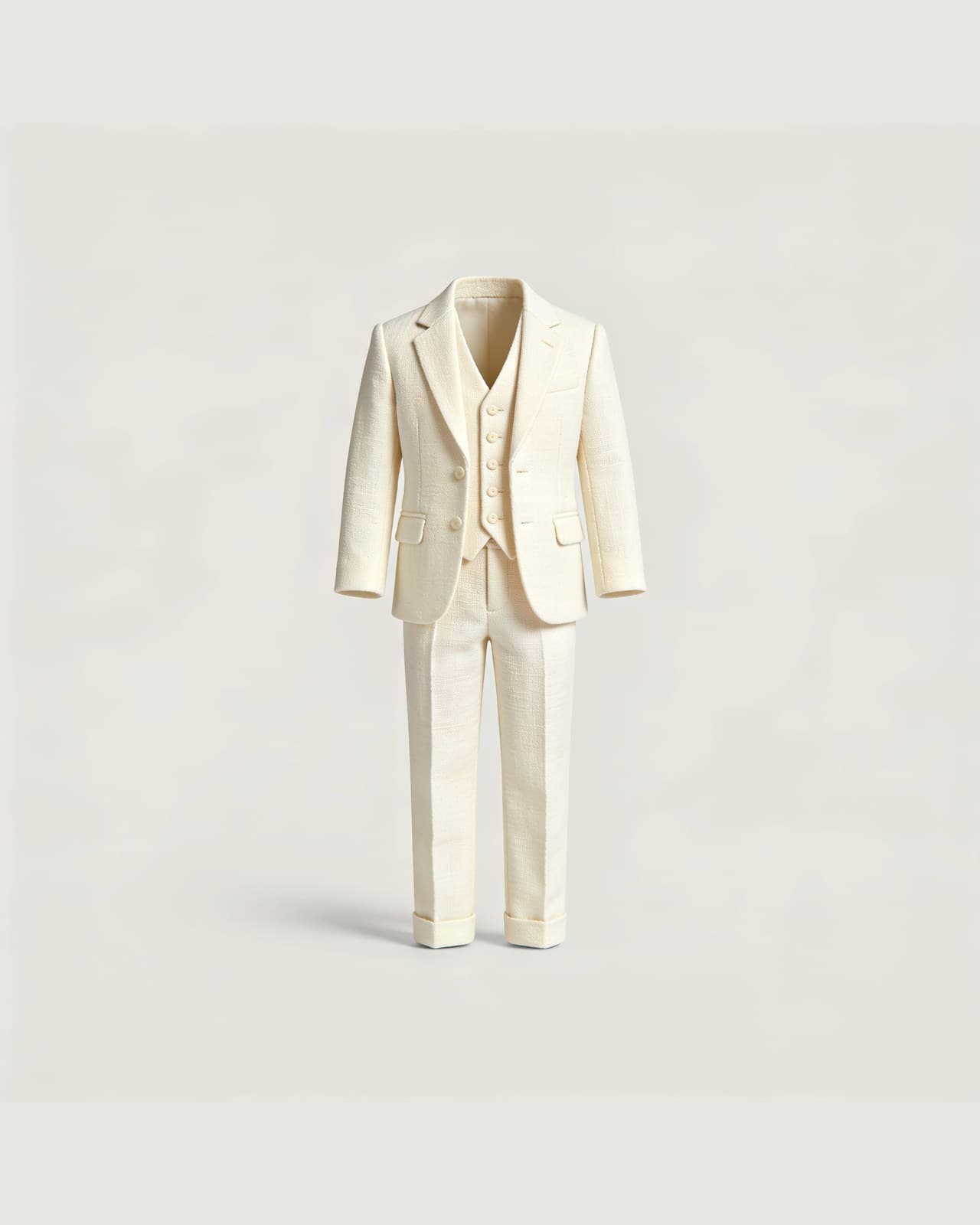 Bosisio Linen Three-Piece Suit · Cream