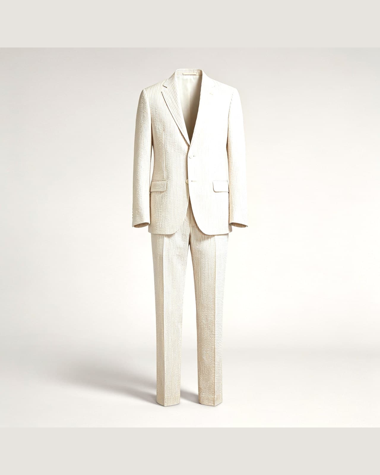 Rogeno Seersucker Suit · Beige stripe