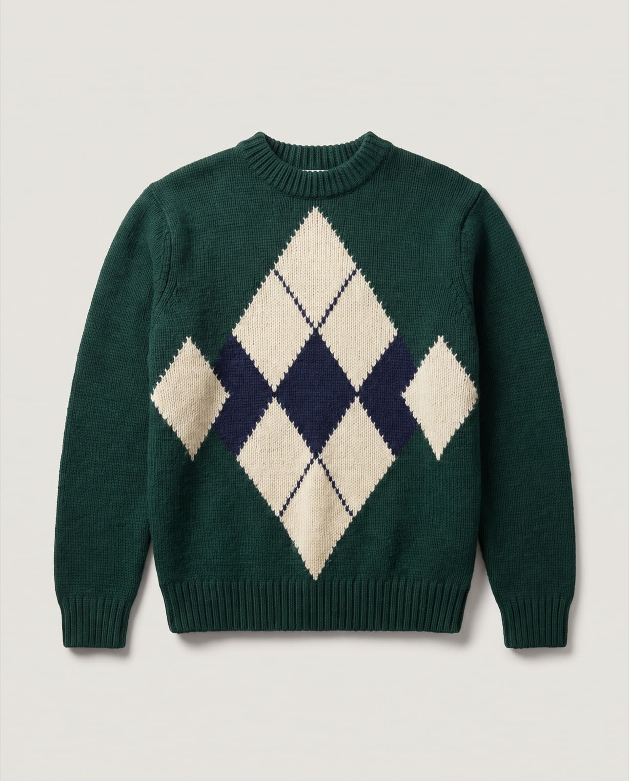Bormio Argyle Sweater · Green argyle