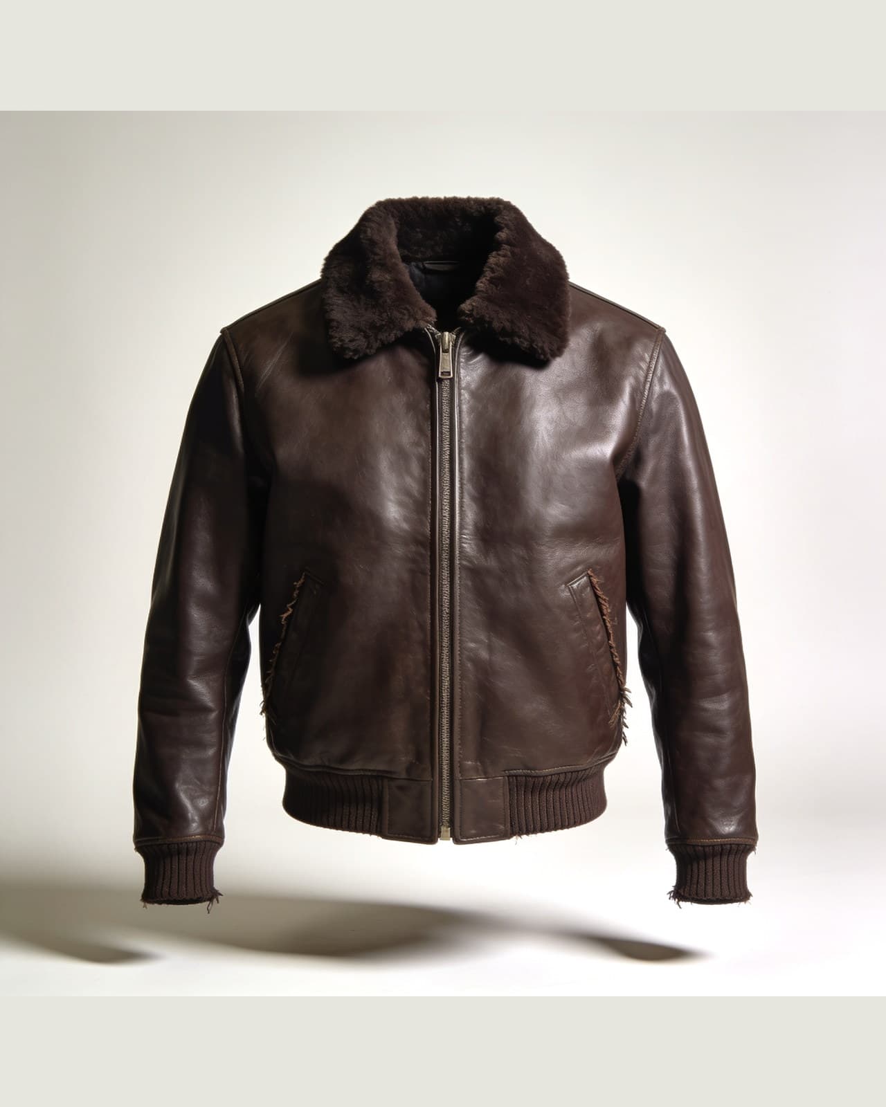 Lenno Aviator Jacket · Mørkebrun
