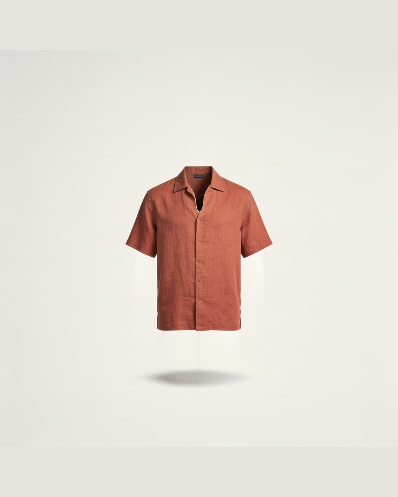 Alassio Camp Collar Shirt · Terracotta