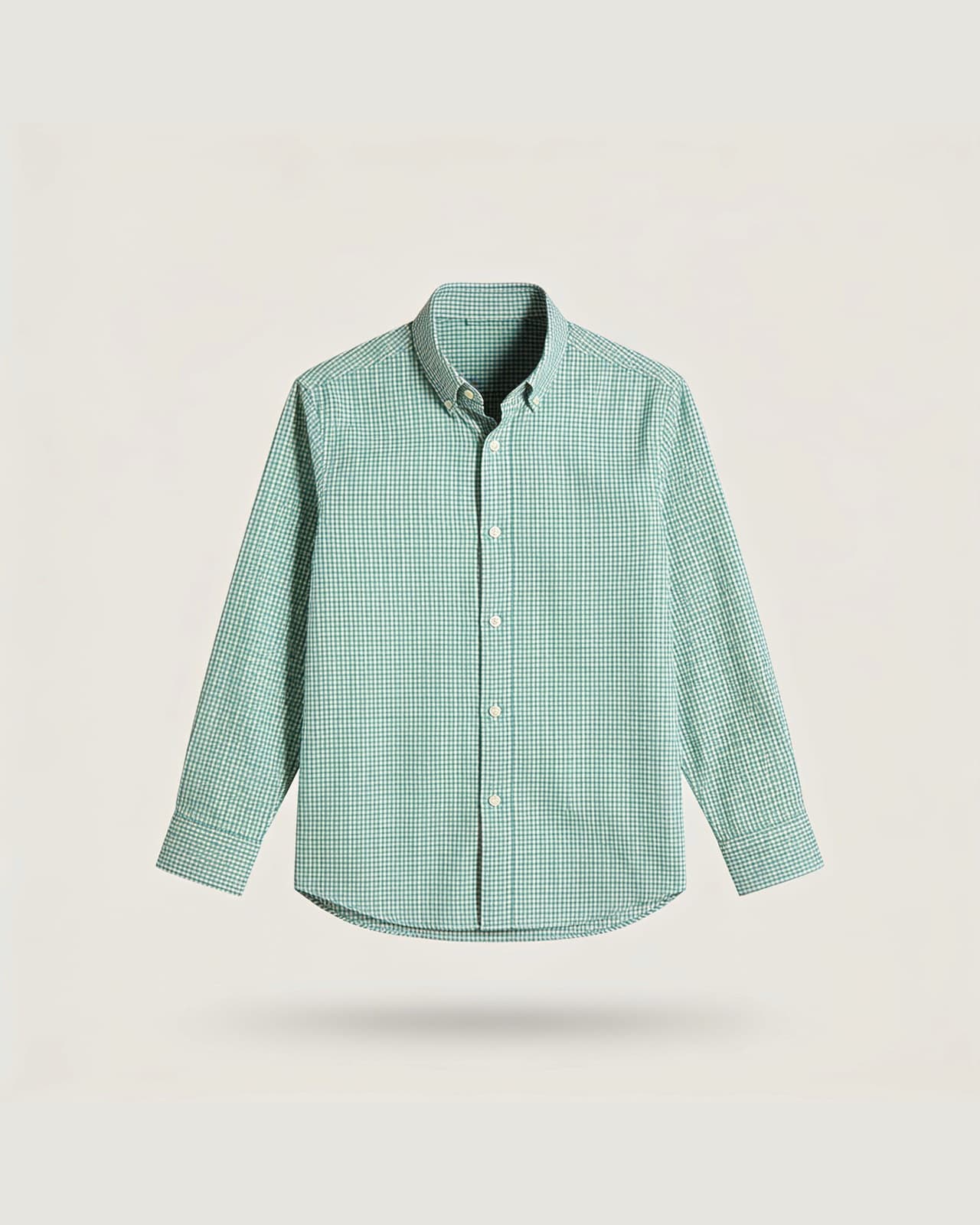 Barzio Washed Oxford Shirt · Green check