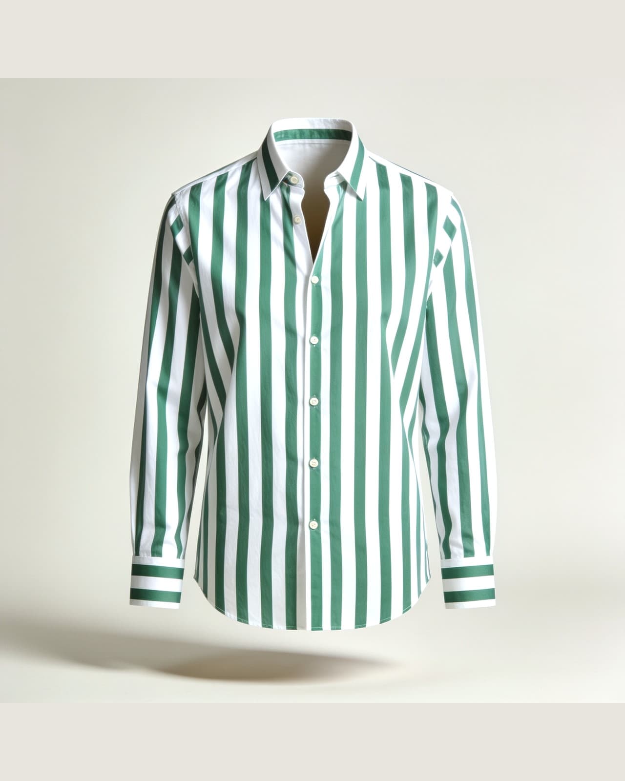 Bellano Wide Stripe Oxford · Green and white