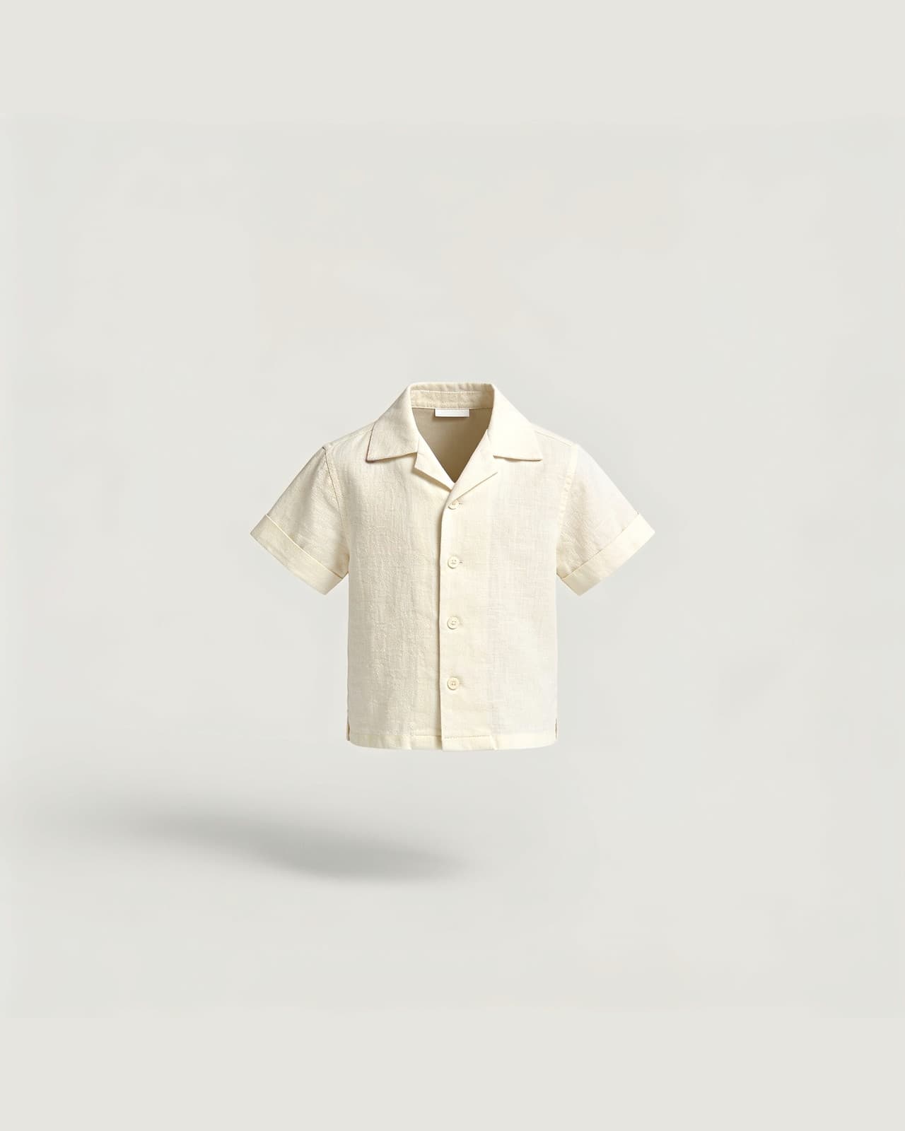 Cervo Short Sleeve Linen Shirt · Cream