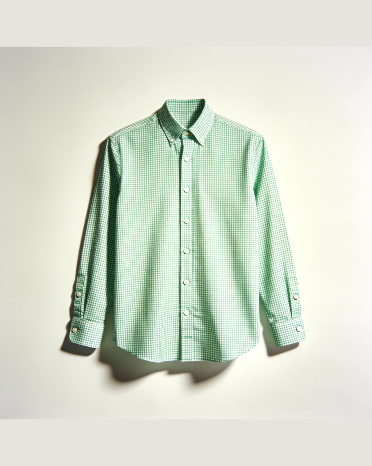Introbio Gingham Shirt · Green gingham