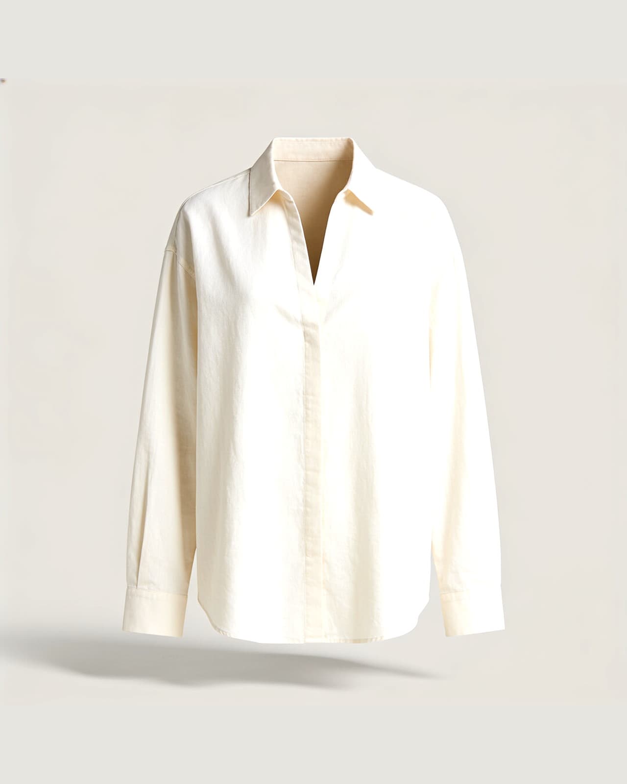 Lezzeno Soft Collar Shirt · Cream