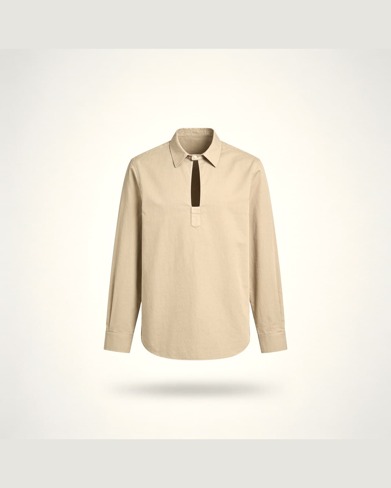 Primaluna Grandad Collar Shirt · Sand