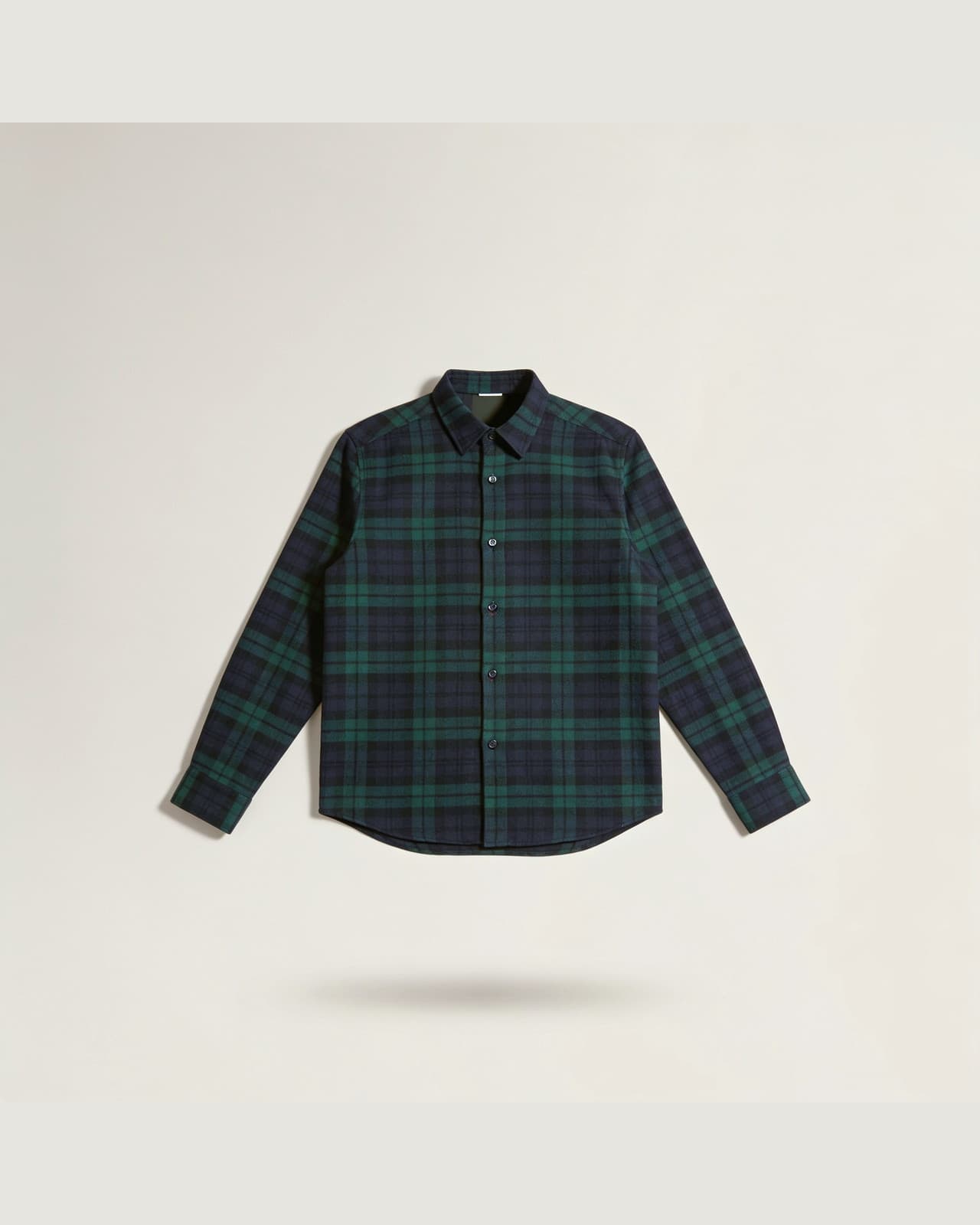 Taceno Tartan Shirt · Green and navy tartan
