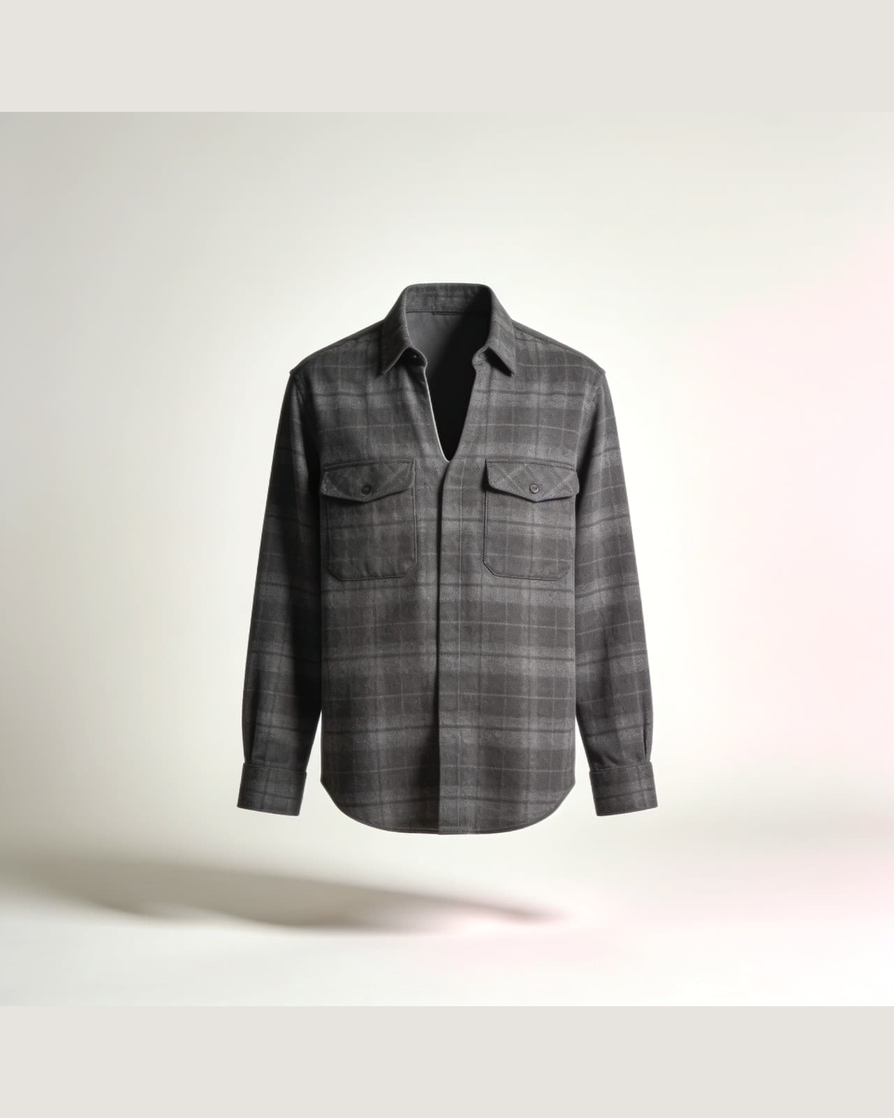 Varenna Heavy Flannel Shirt · Charcoal check