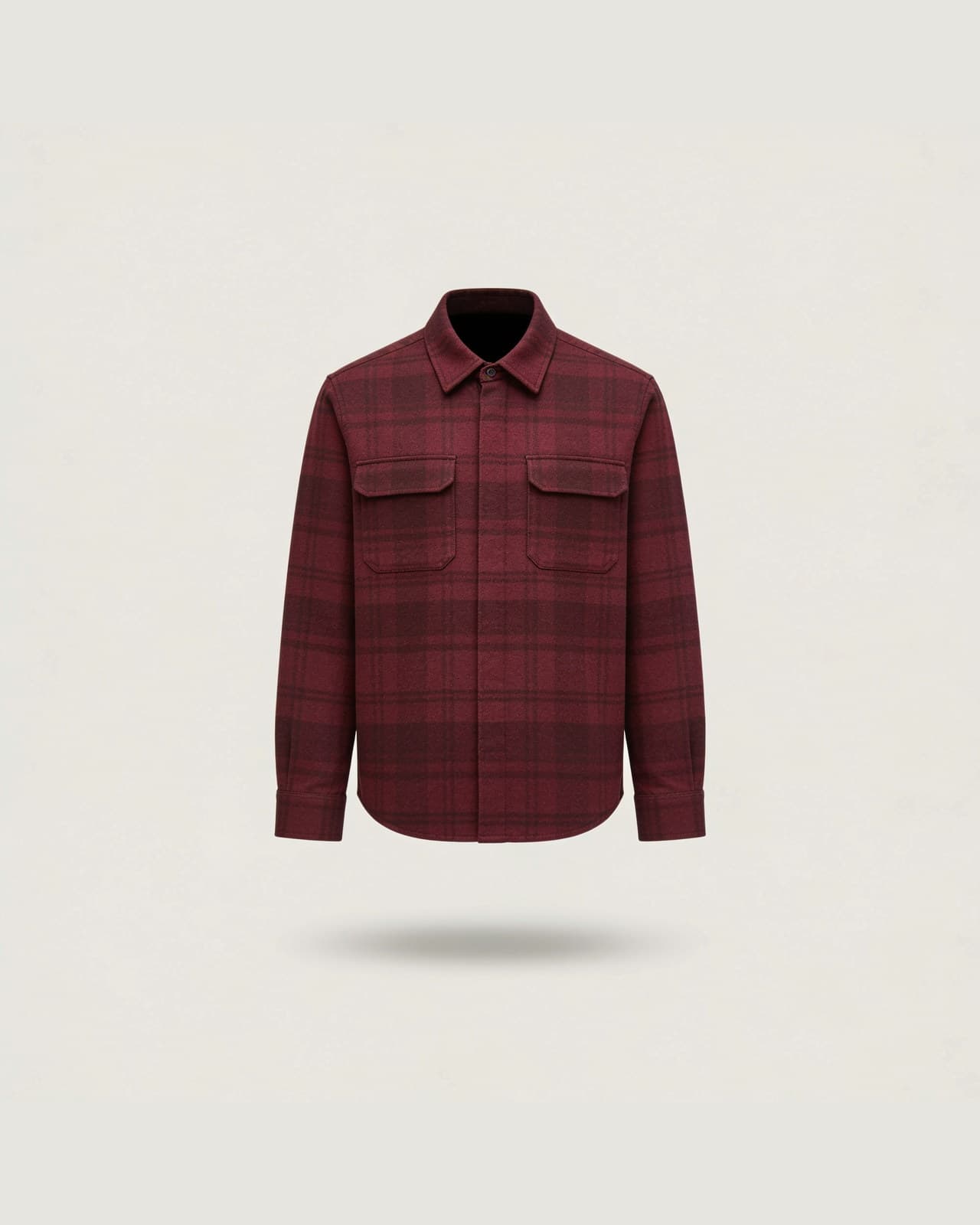 Varenna Heavy Flannel Shirt · Burgundy
