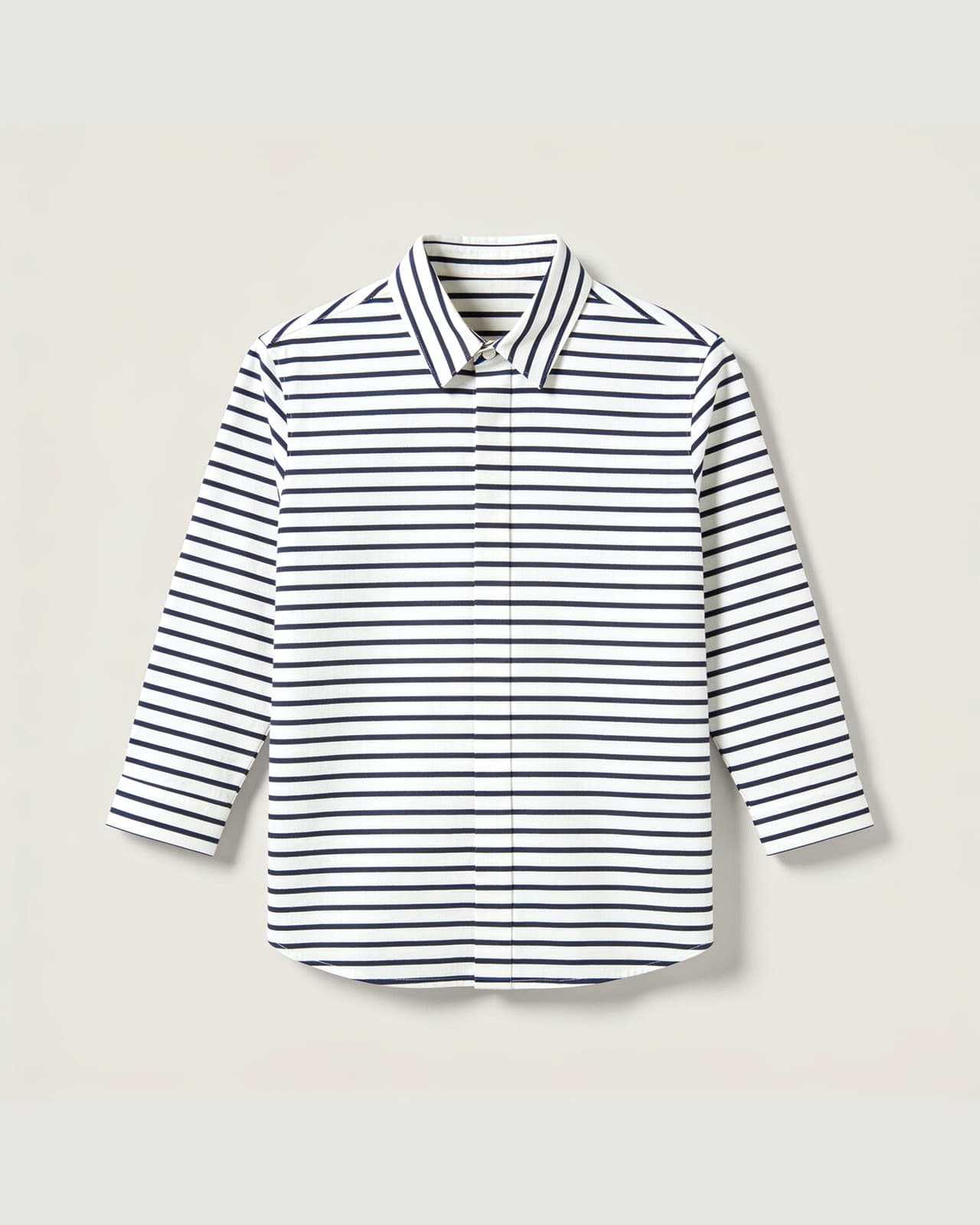 Vendrogno Fine Stripe Shirt · Navy stripe