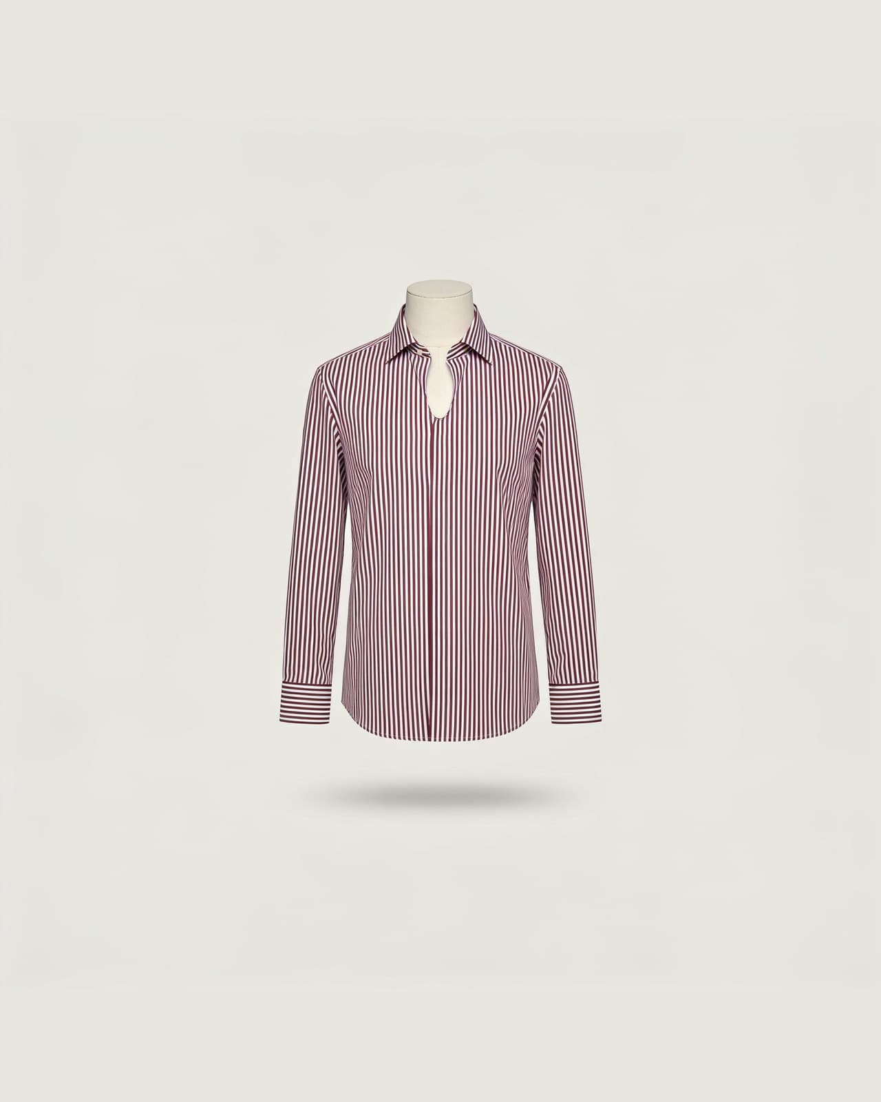 Vendrogno Fine Stripe Shirt · Burgundy stripe