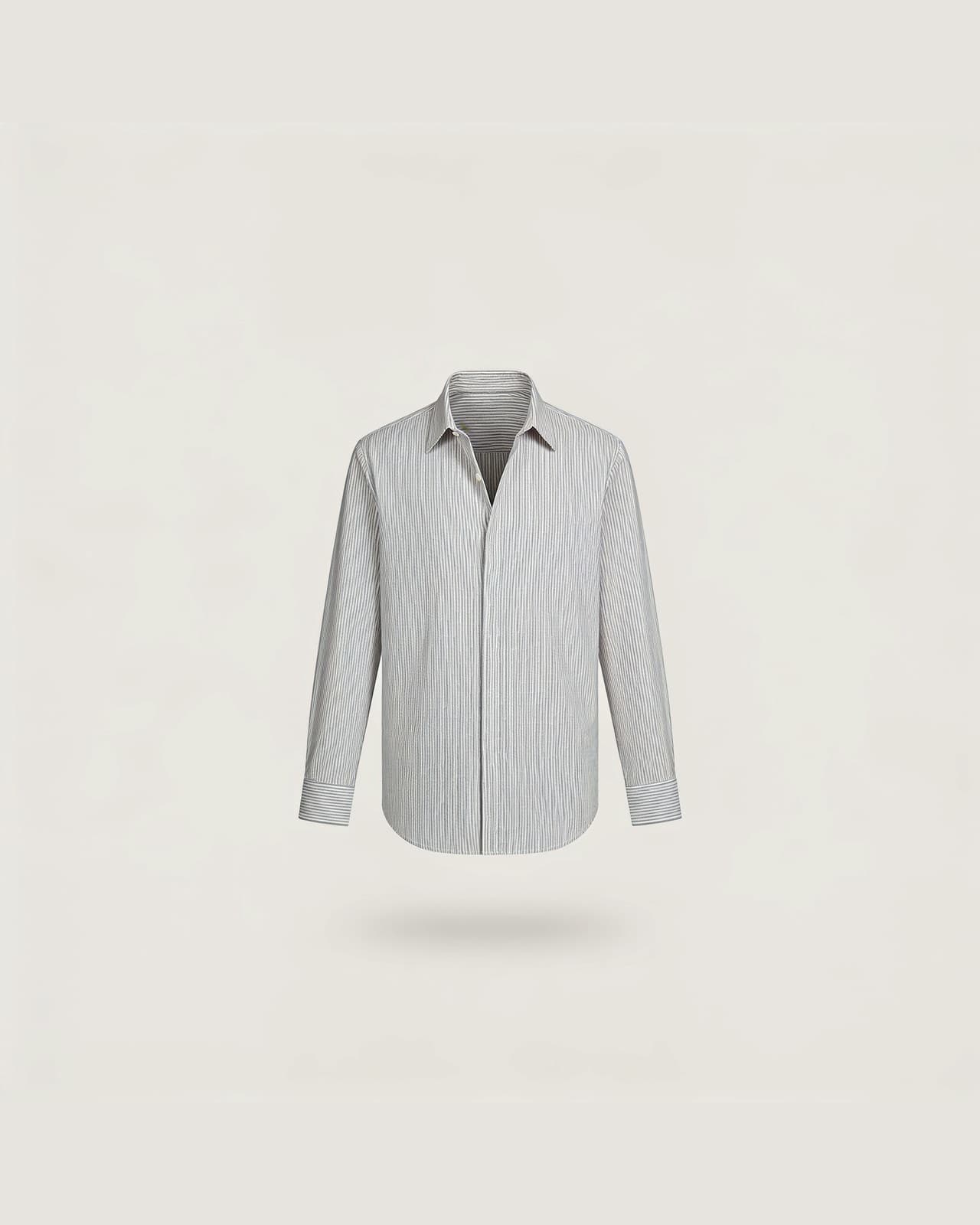 Vendrogno Fine Stripe Shirt · Grey stripe