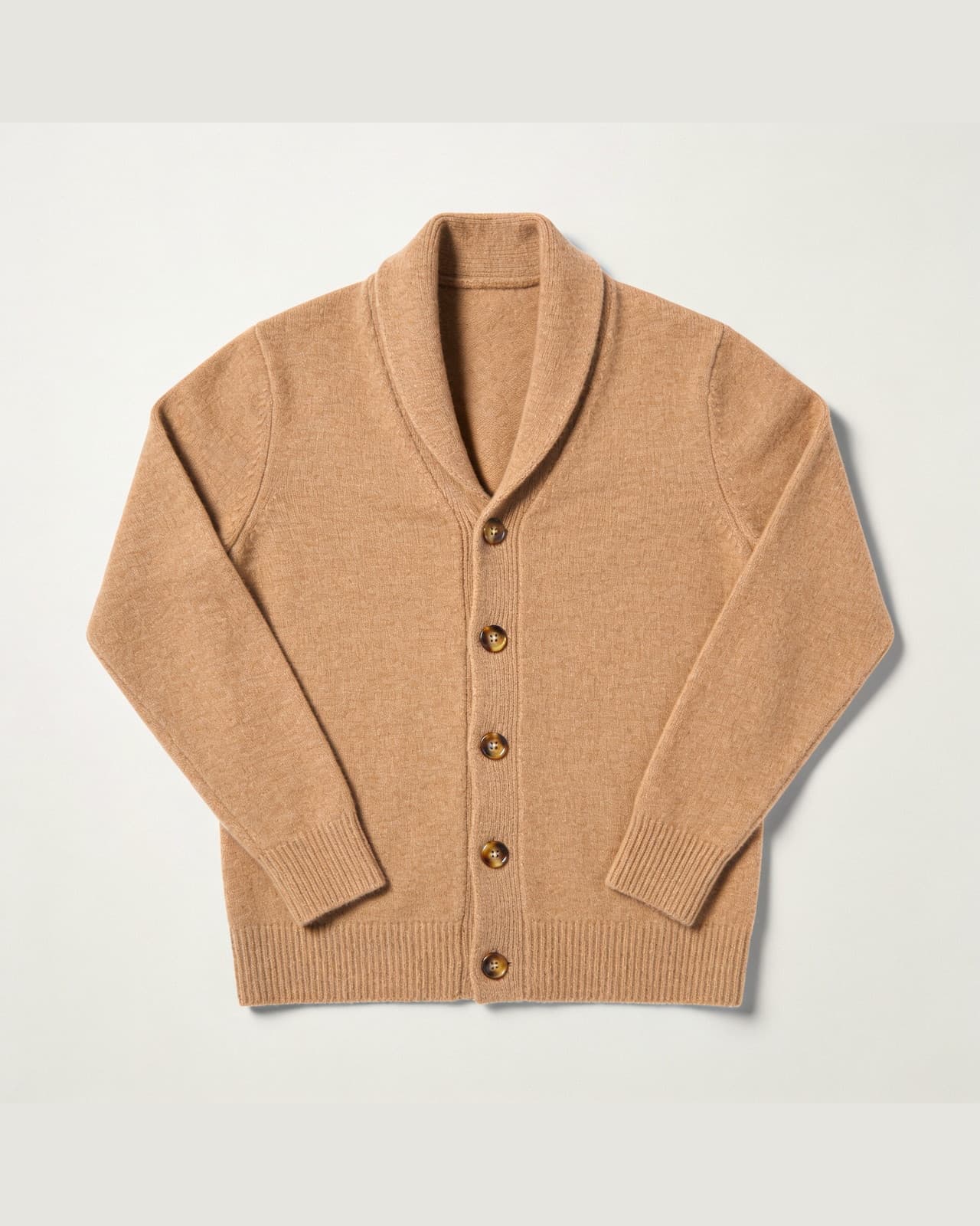 Perledo Shawl Collar Cardigan · Camel