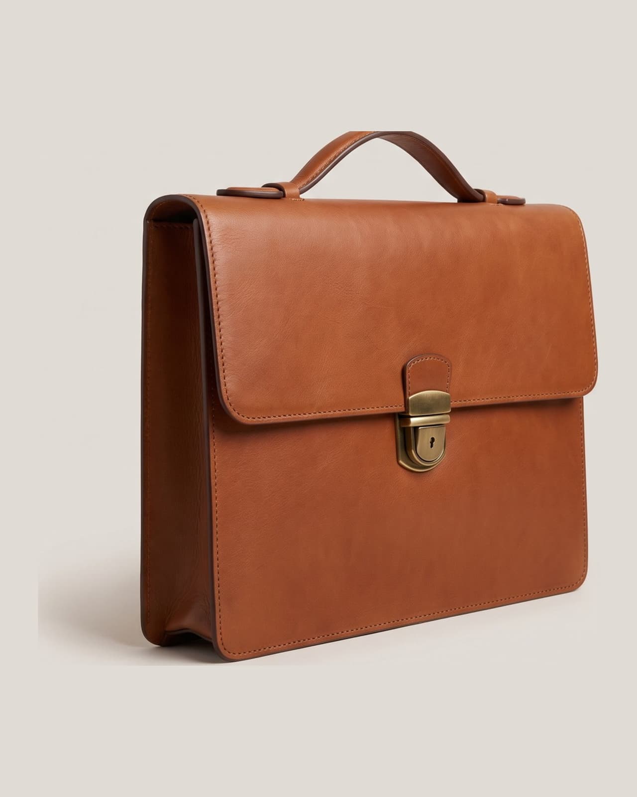 Dosso Leather Briefcase · Tan