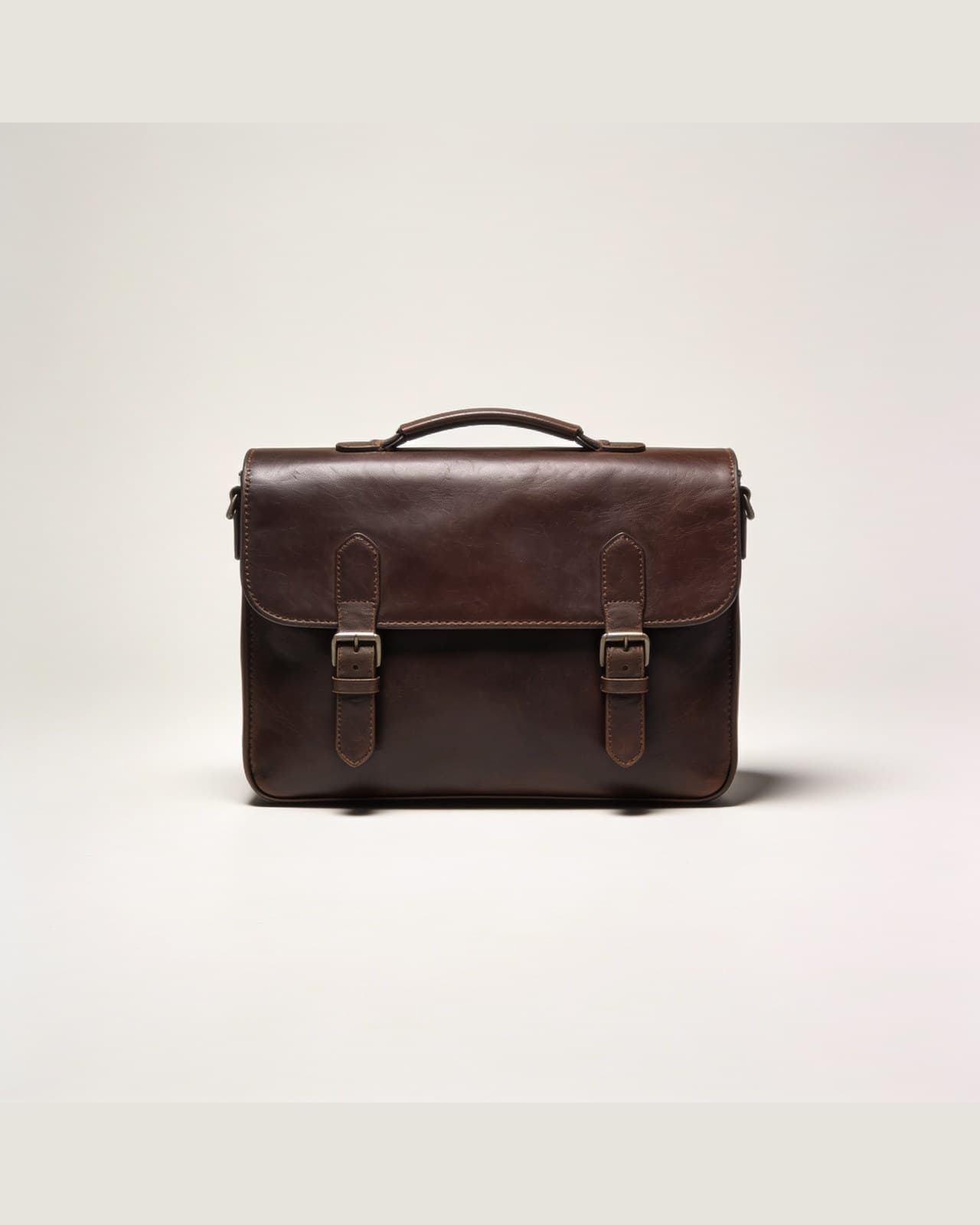 Dosso Leather Briefcase · Dark brown