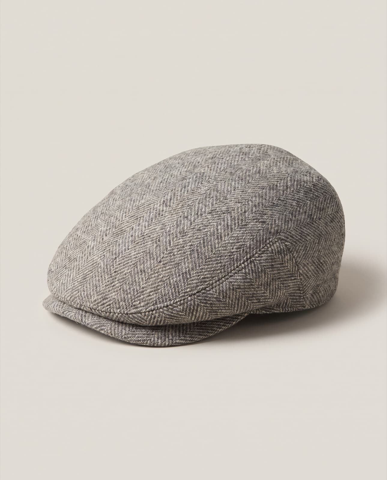 Torriggia Tweed Flat Cap · Grey herringbone