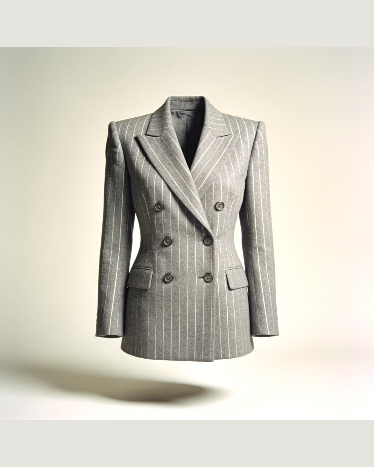 Pescallo Double-Breasted Blazer · Grey pinstripe