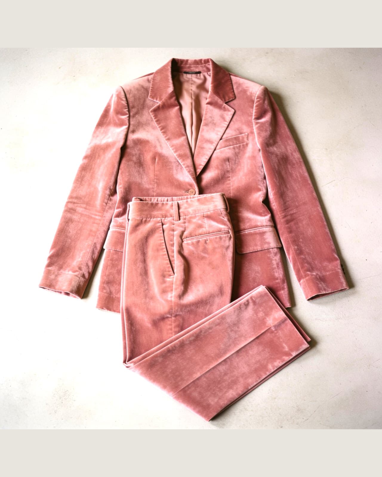 Cremia Velvet Suit · Dusty pink