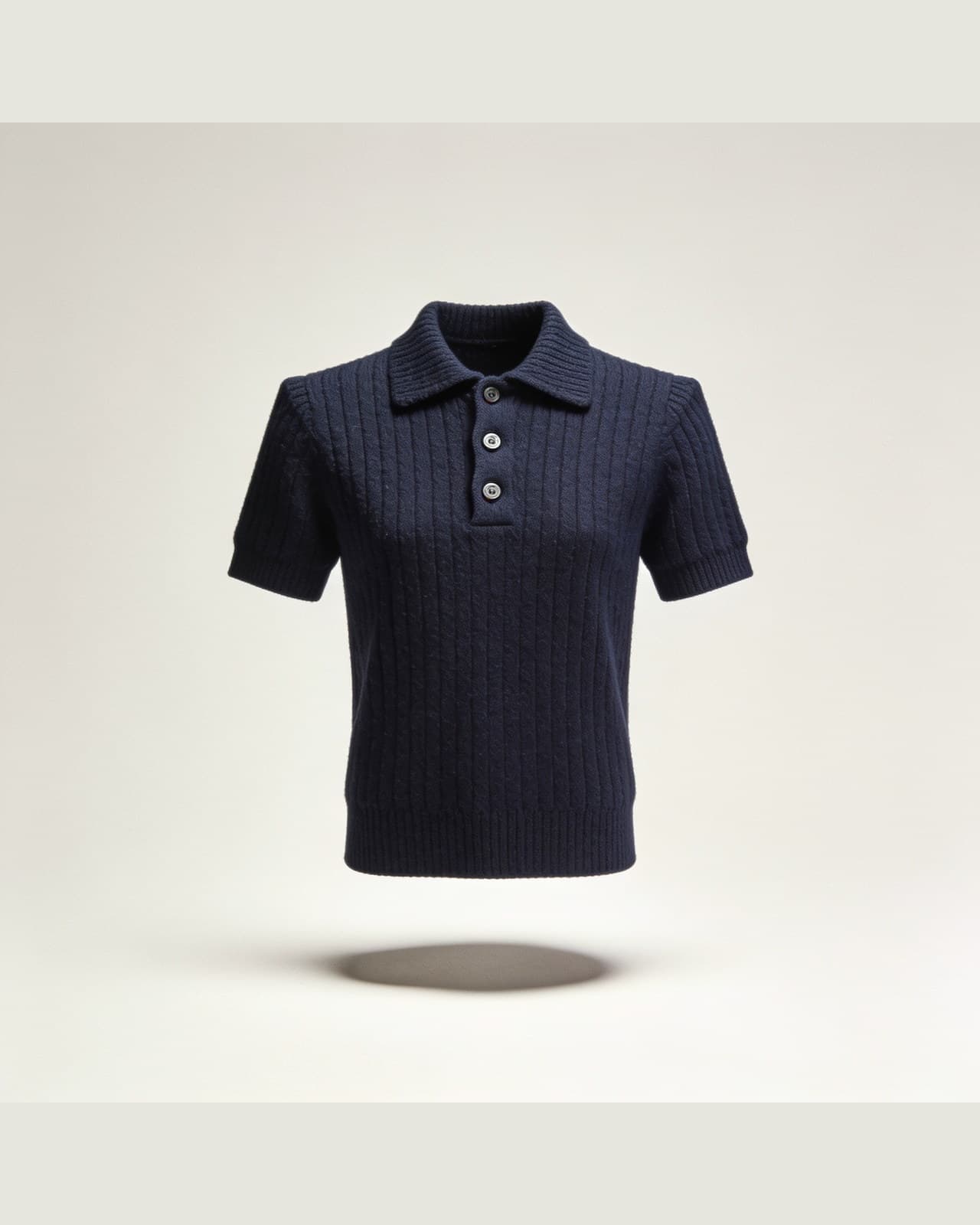 Bellagio Ribbed Polo · Midnight navy