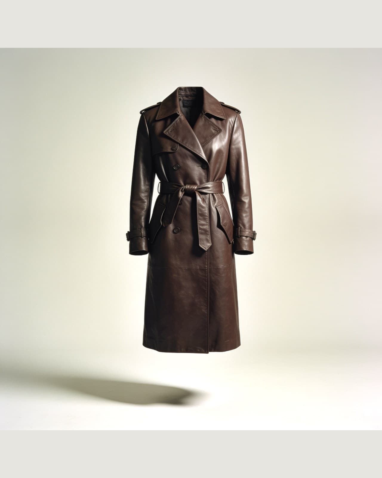 Traona Leather Trench · Castanho-escuro