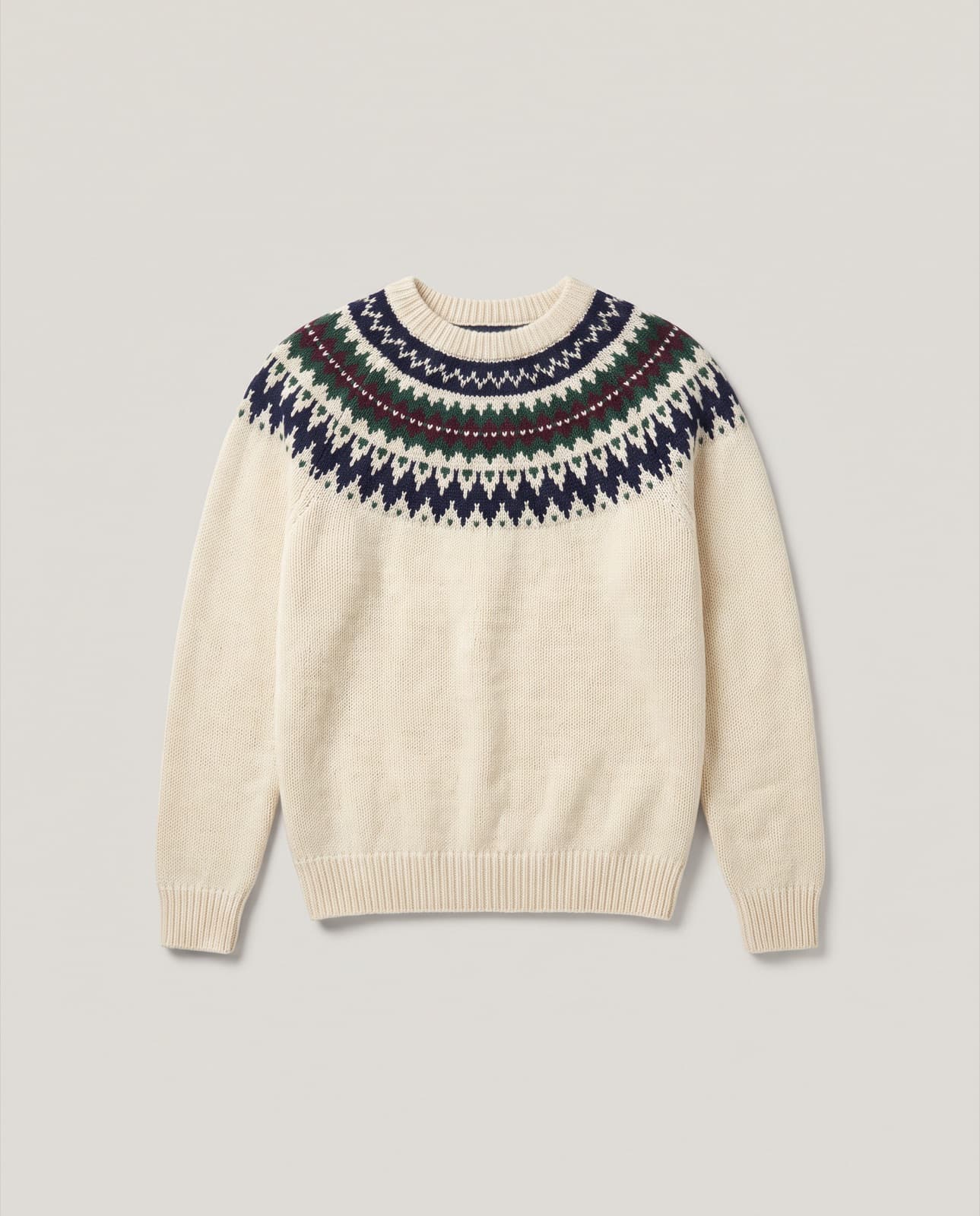 Livigno Fair Isle Sweater · Cream fair isle