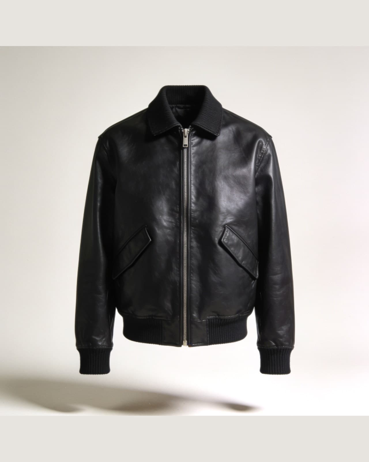 Crebbio Leather Harrington · Black