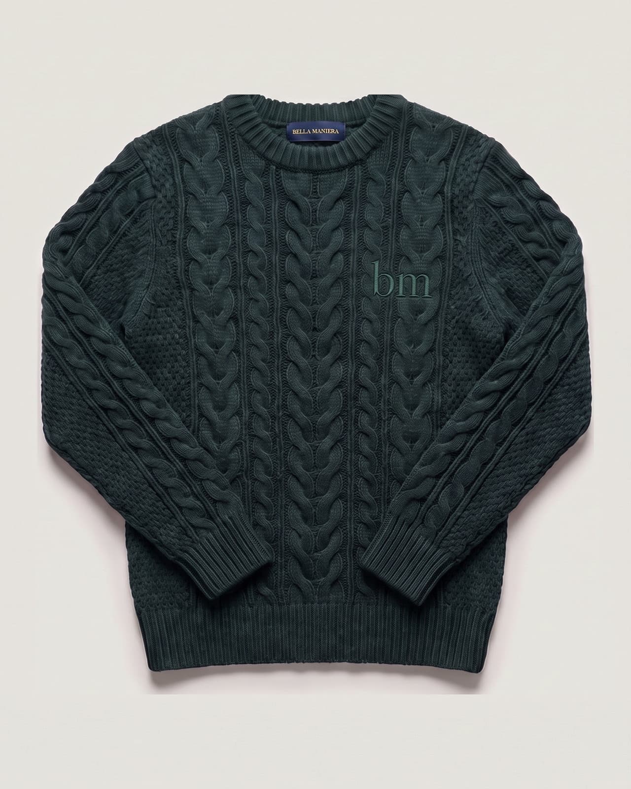 Bellagio Cable Knit Sweater · Cypress green