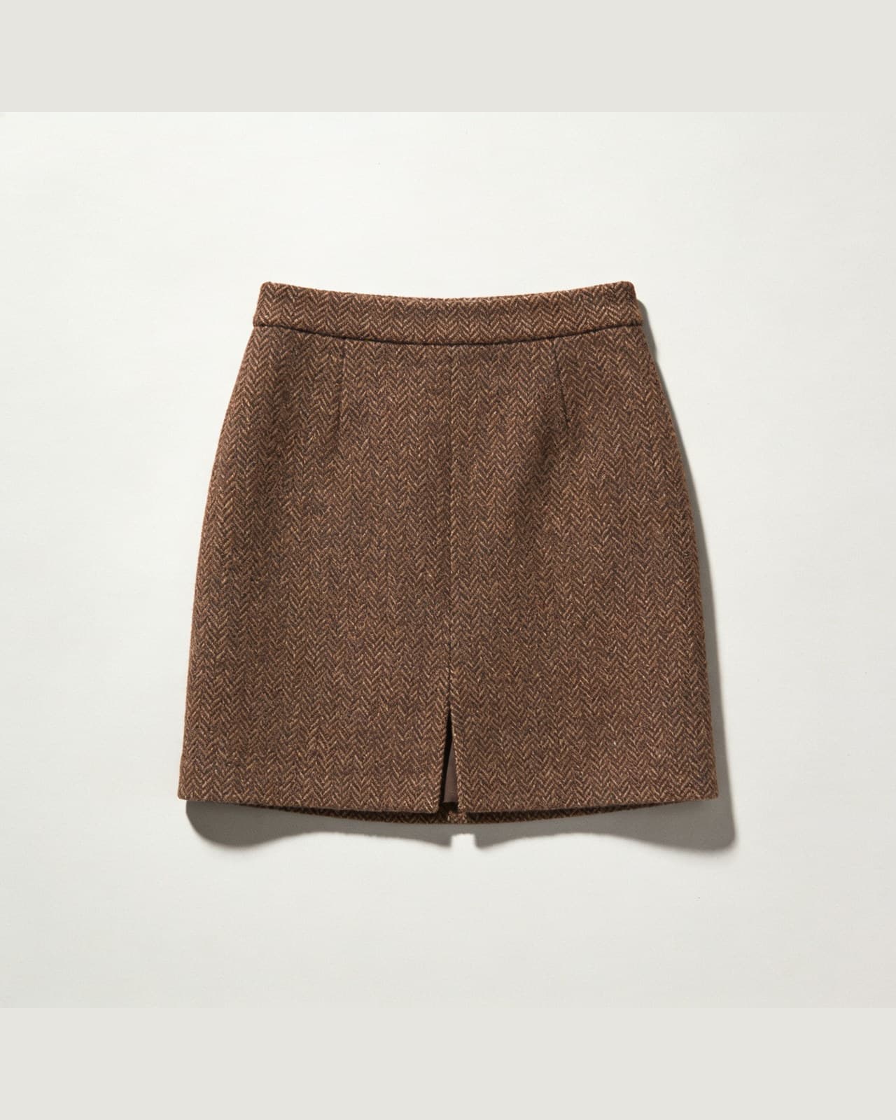 Minigonna in tweed Pognana · Spigato marrone