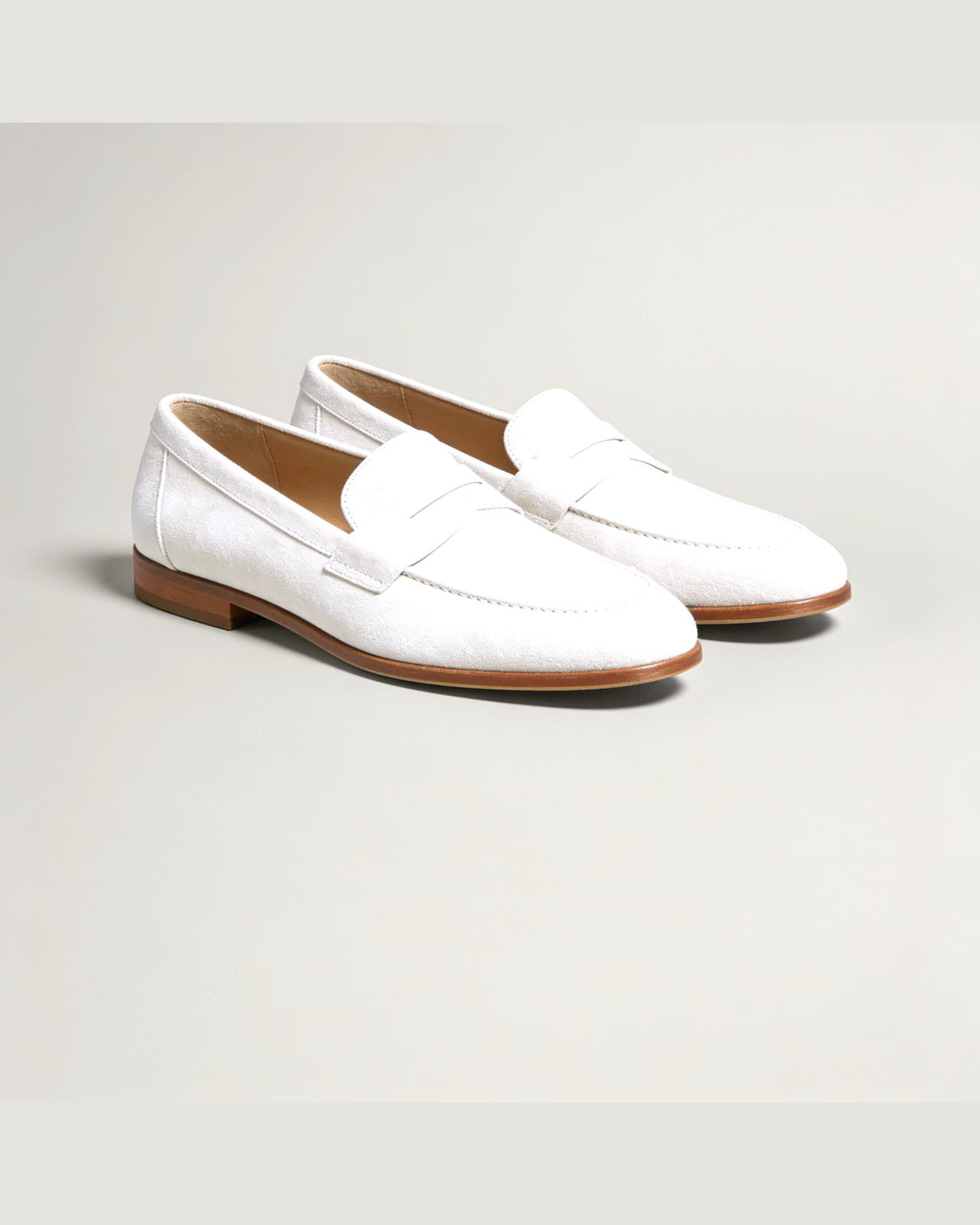 Como Suede Penny Loafer · White