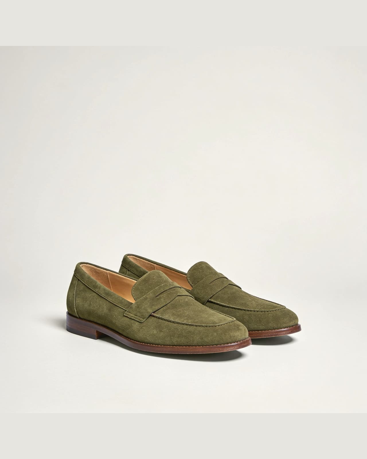 Como Suede Penny Loafer · Olive