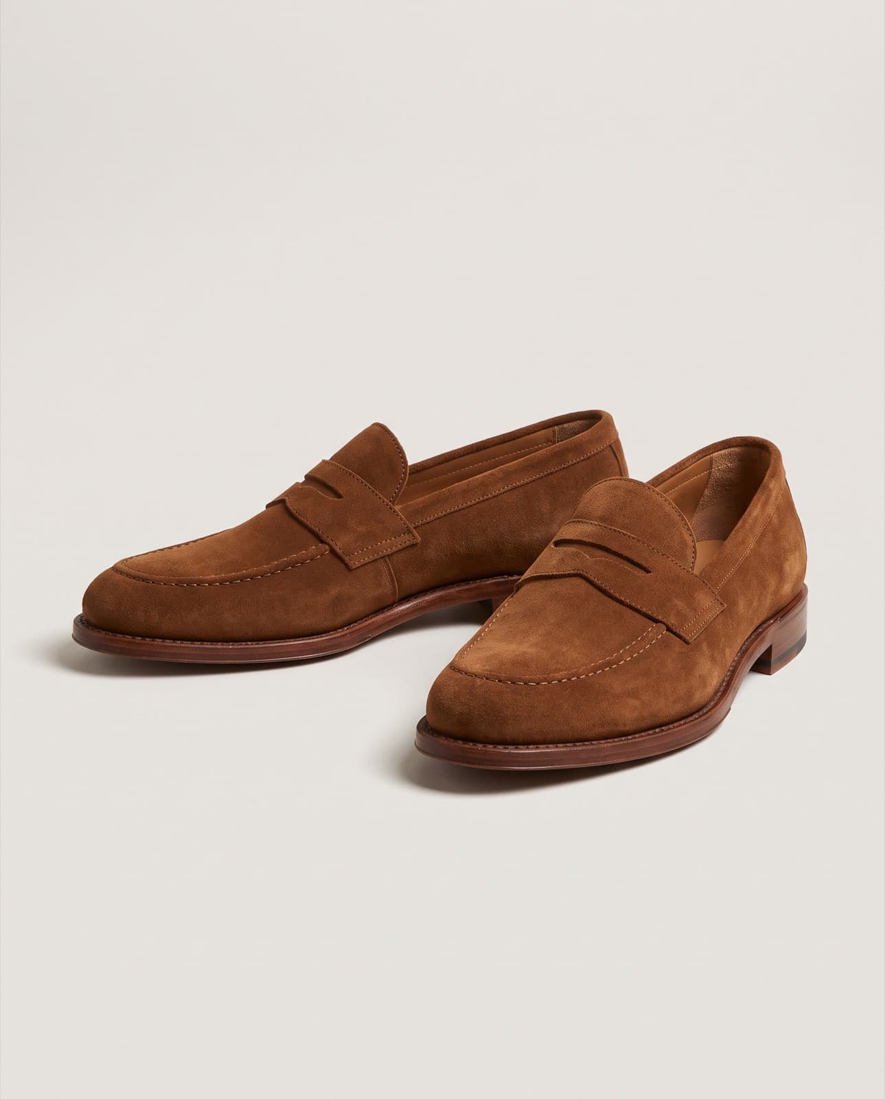 Como Suede Penny Loafer · Tobacco