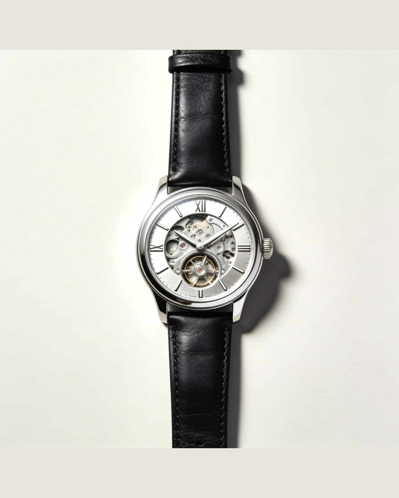 Brunate Skeleton Watch · Steel and black