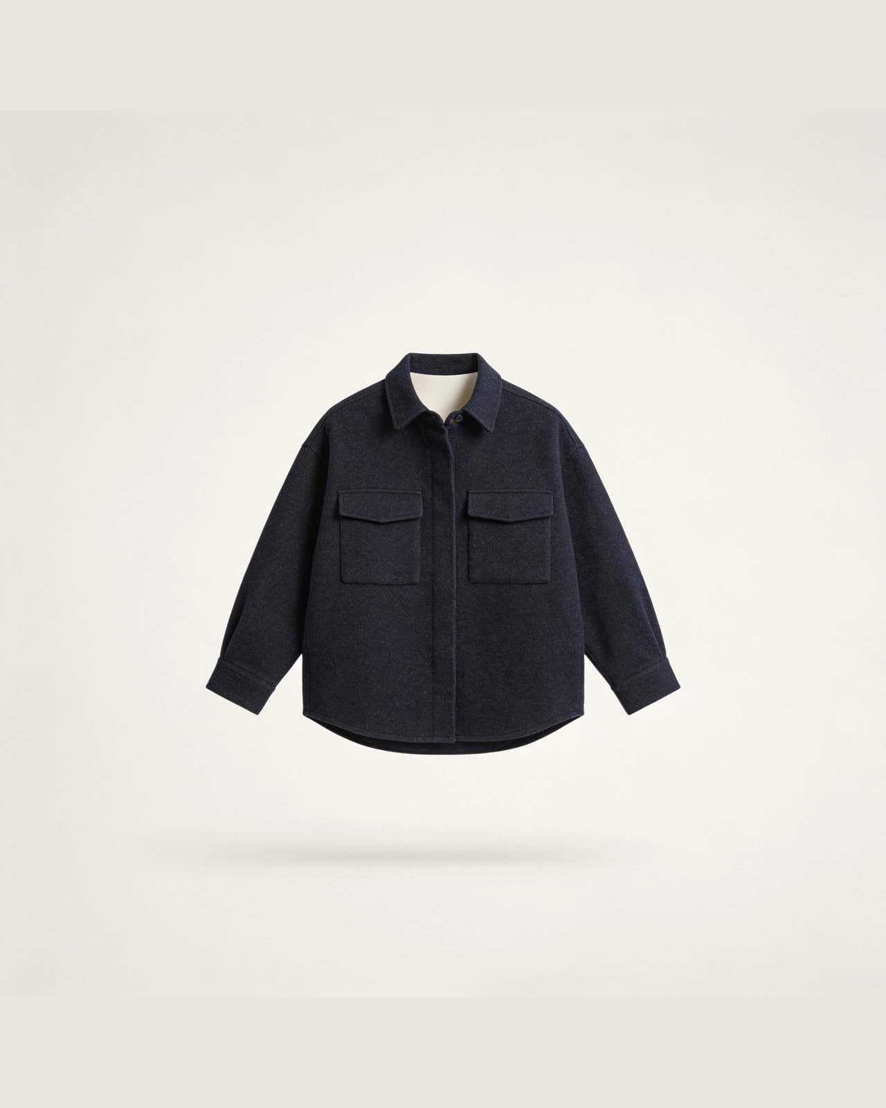 Gravedona Wool Overshirt · Lake navy