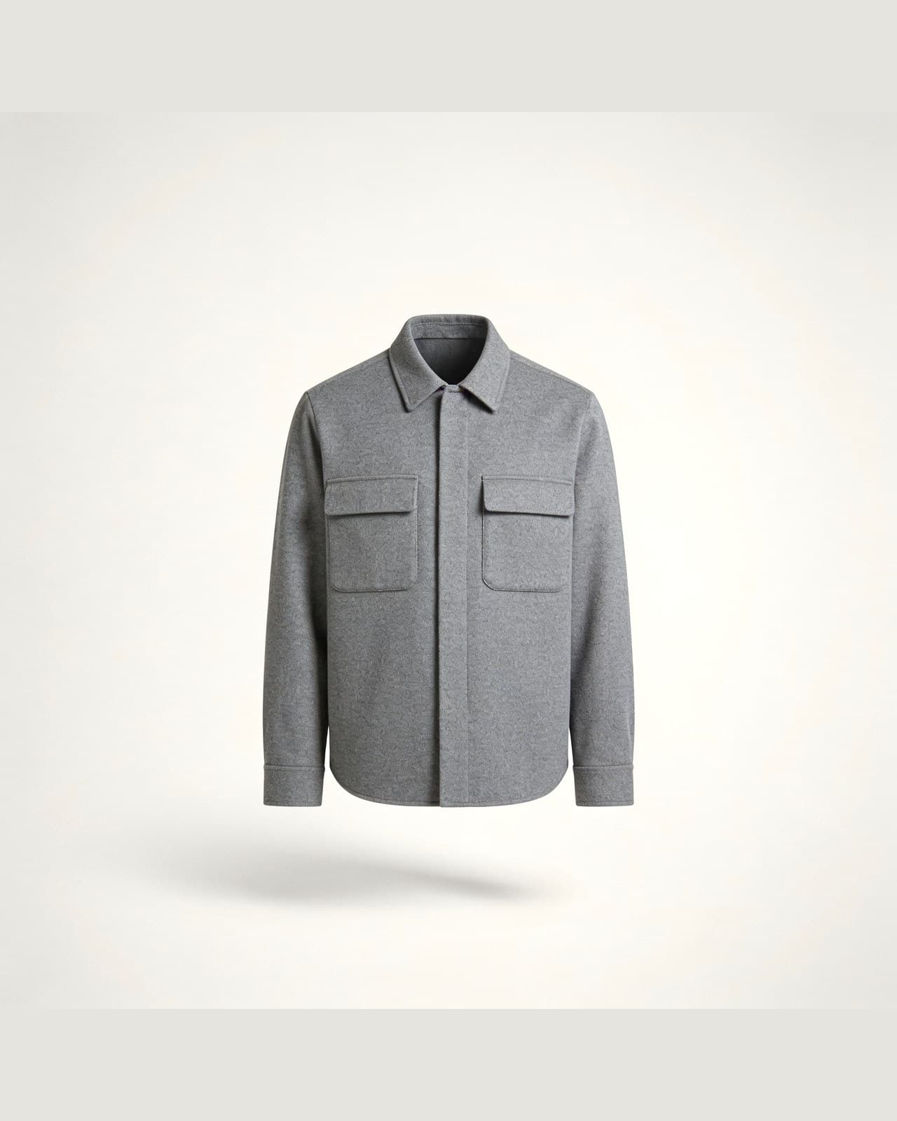 Gravedona Wool Overshirt · Grey melange