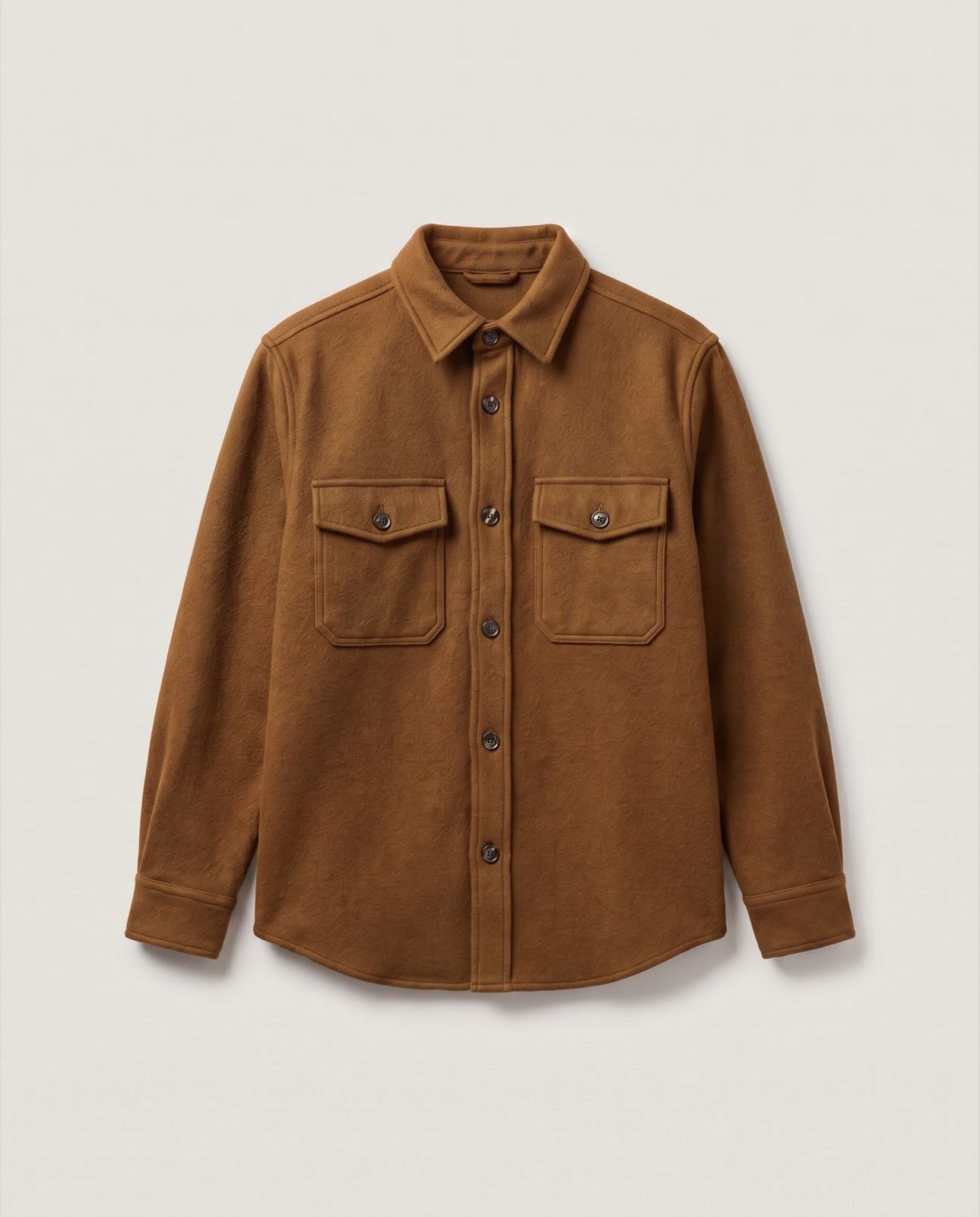 Gravedona Wool Overshirt · Tobacco