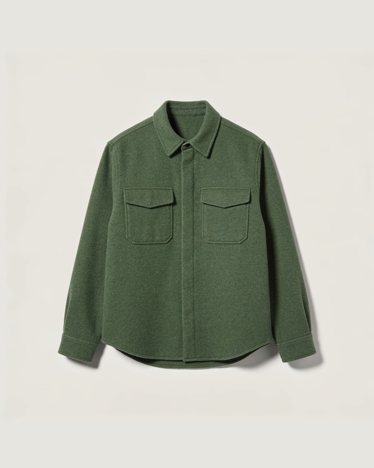 Gravedona Wool Overshirt · Cypress green