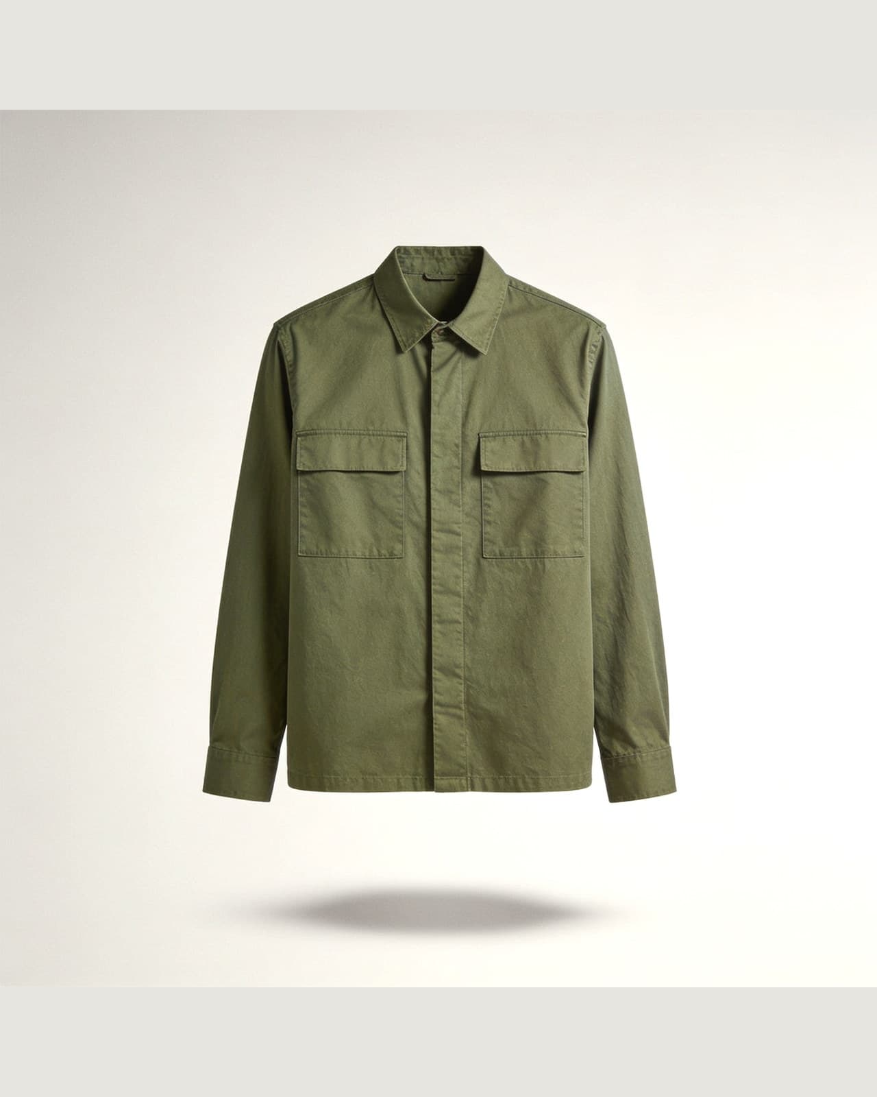 Parlasco Cotton Overshirt · Olive green