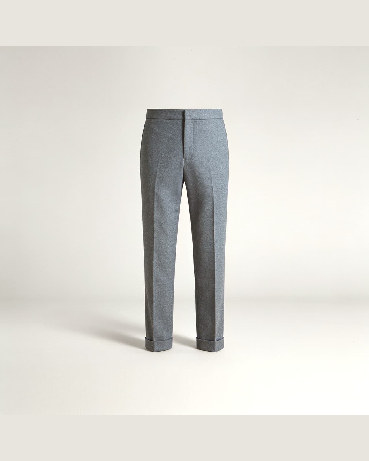 Premana Flannel Turn-Up Trousers · Grey