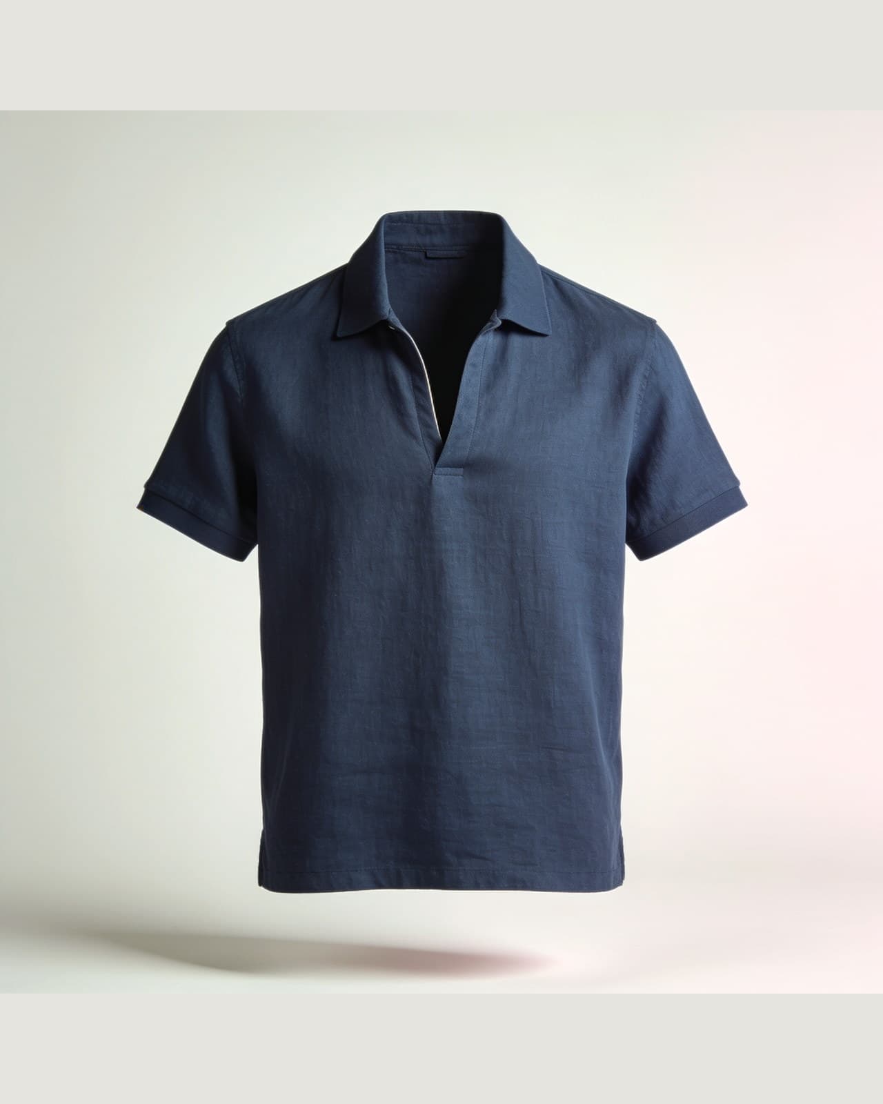 Bergeggi Linen Knit Polo · Lake navy