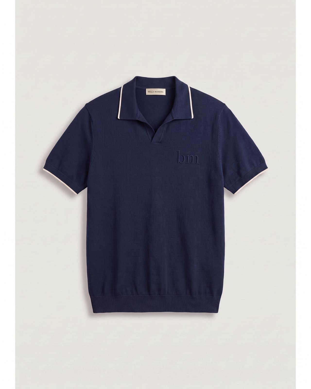 Lenno Knitted Polo · Lake navy