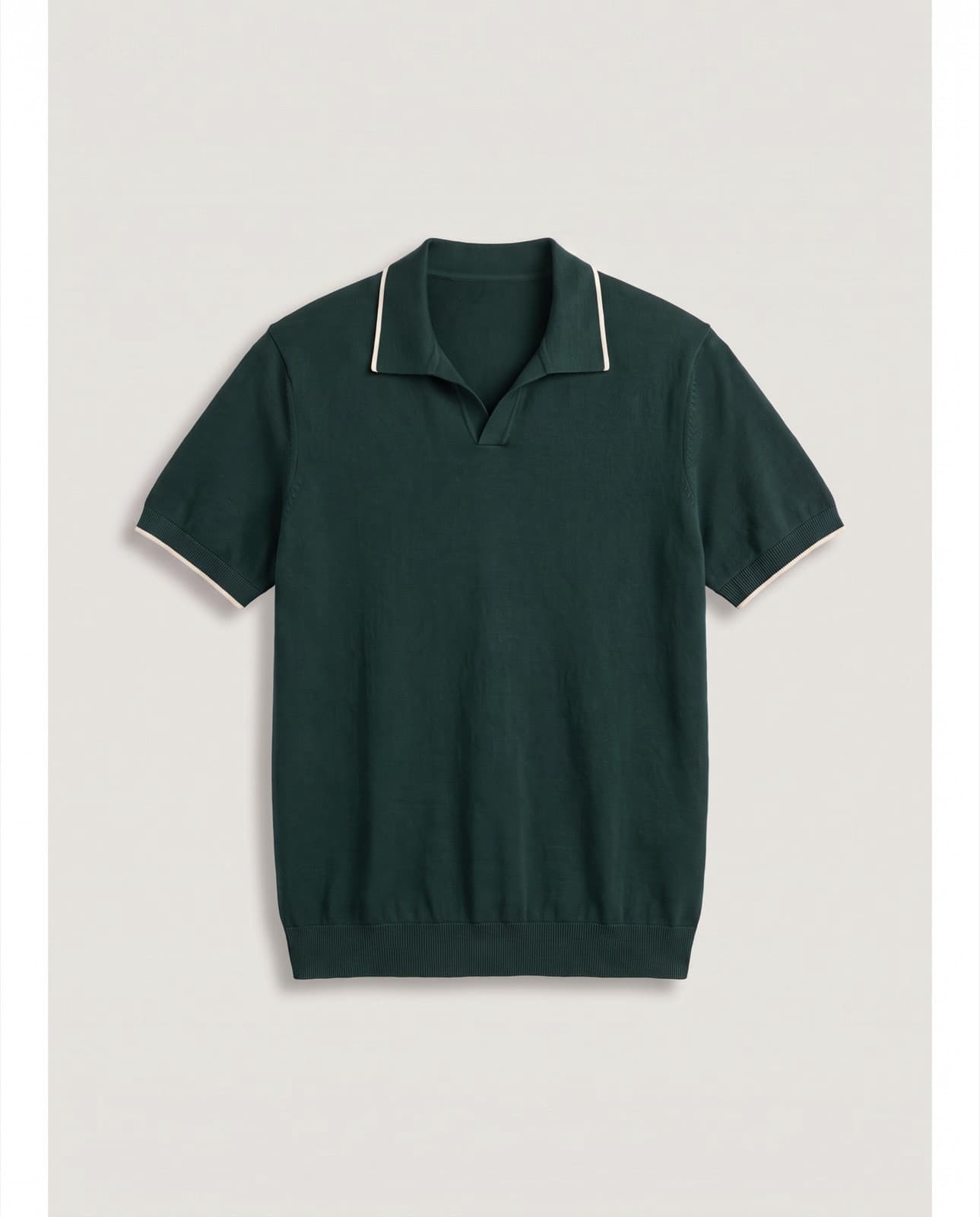 Lenno Knitted Polo · Cypress green