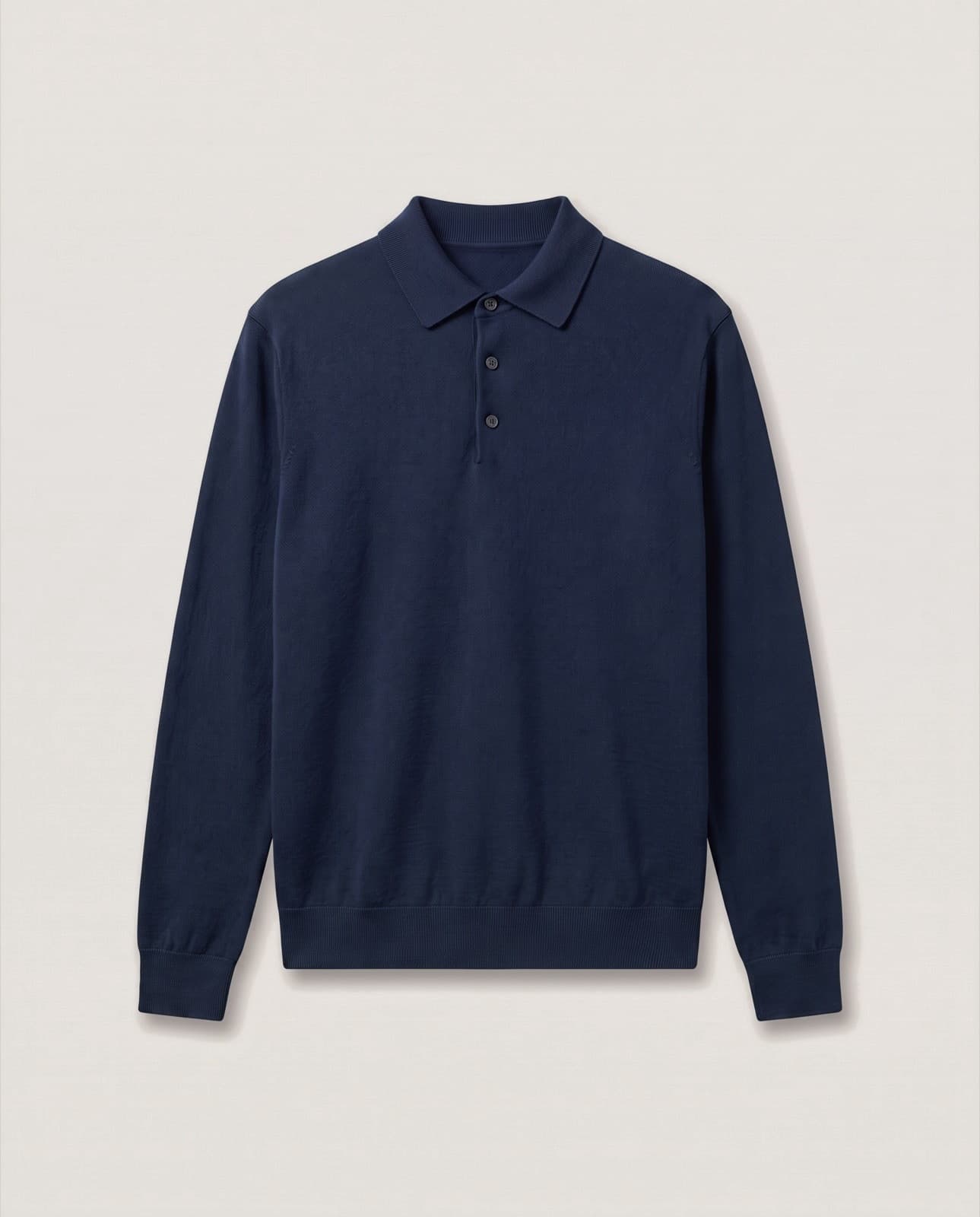 Griante Long-Sleeve Knit Polo · Lake navy