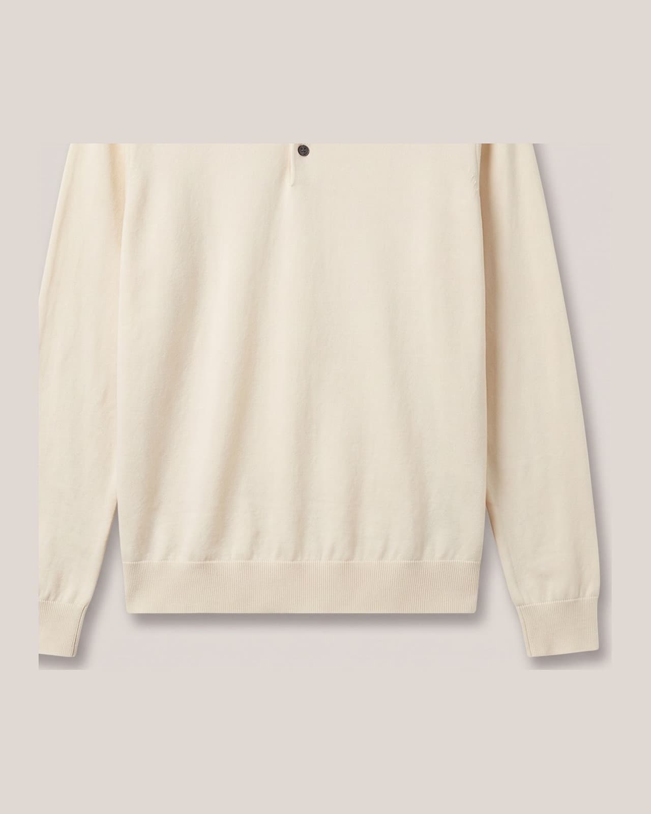 Griante Long-Sleeve Knit Polo · Cream