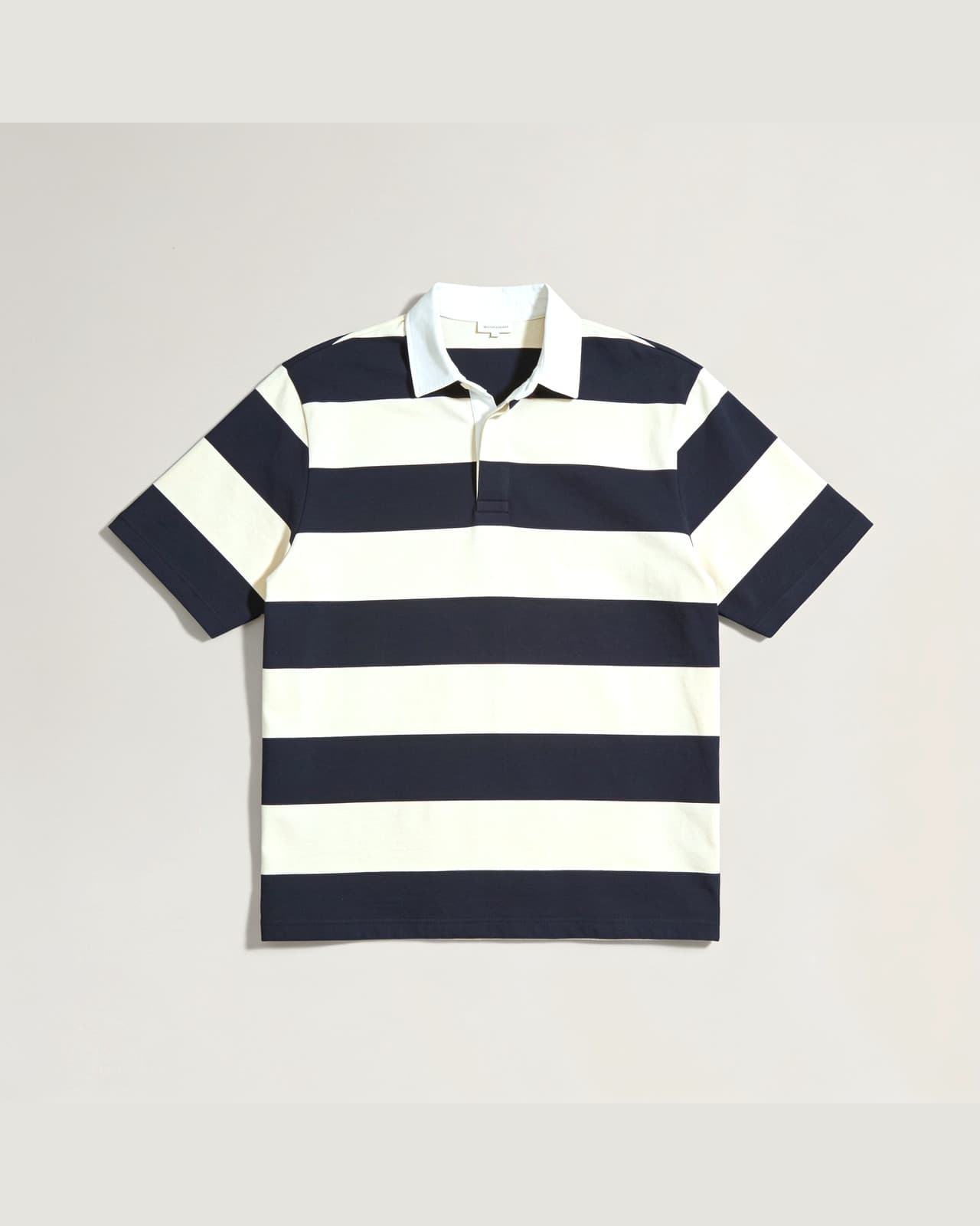Malgrate Wide Stripe Polo · Navy and cream