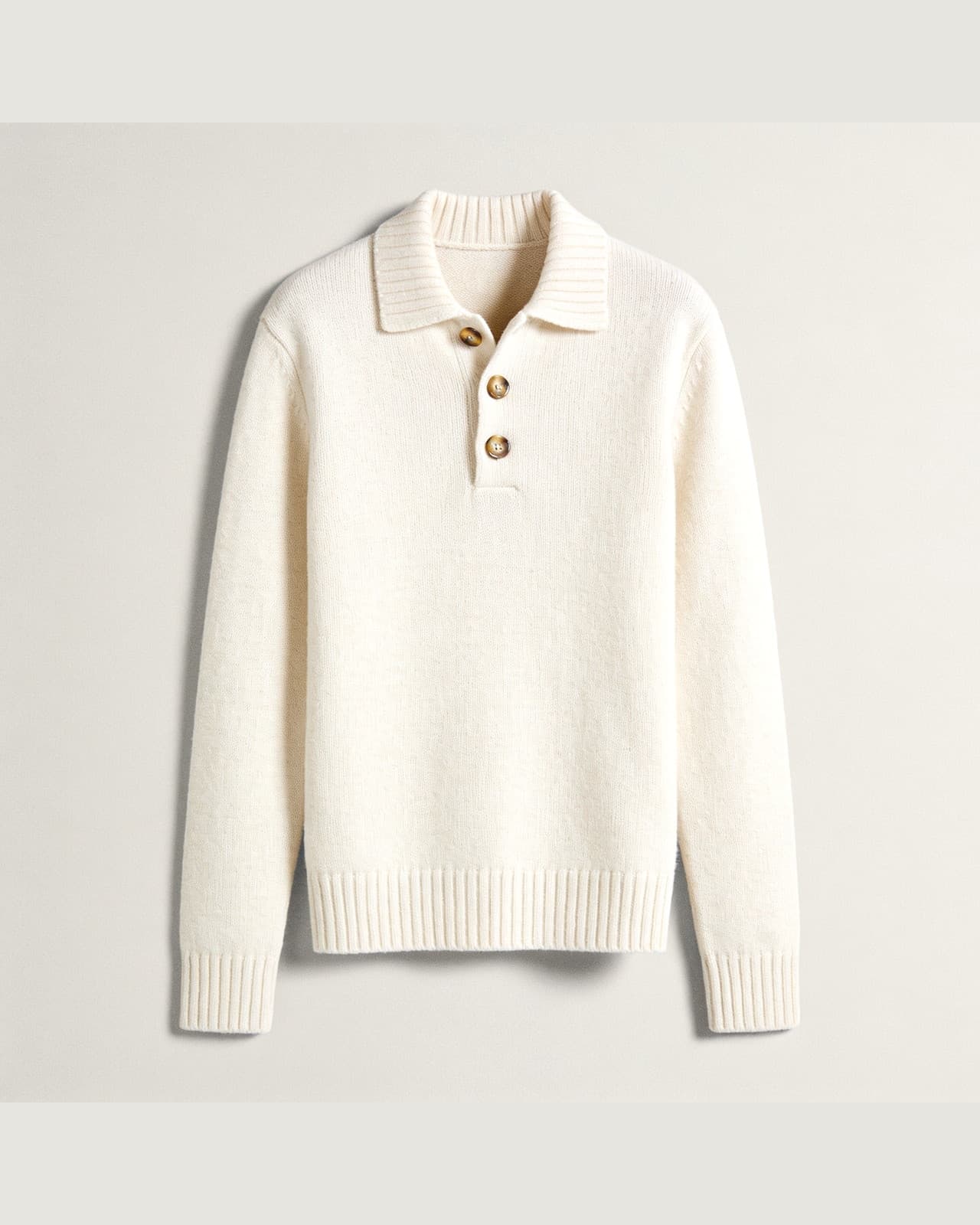 Oliveto Ribbed Polo · Cream