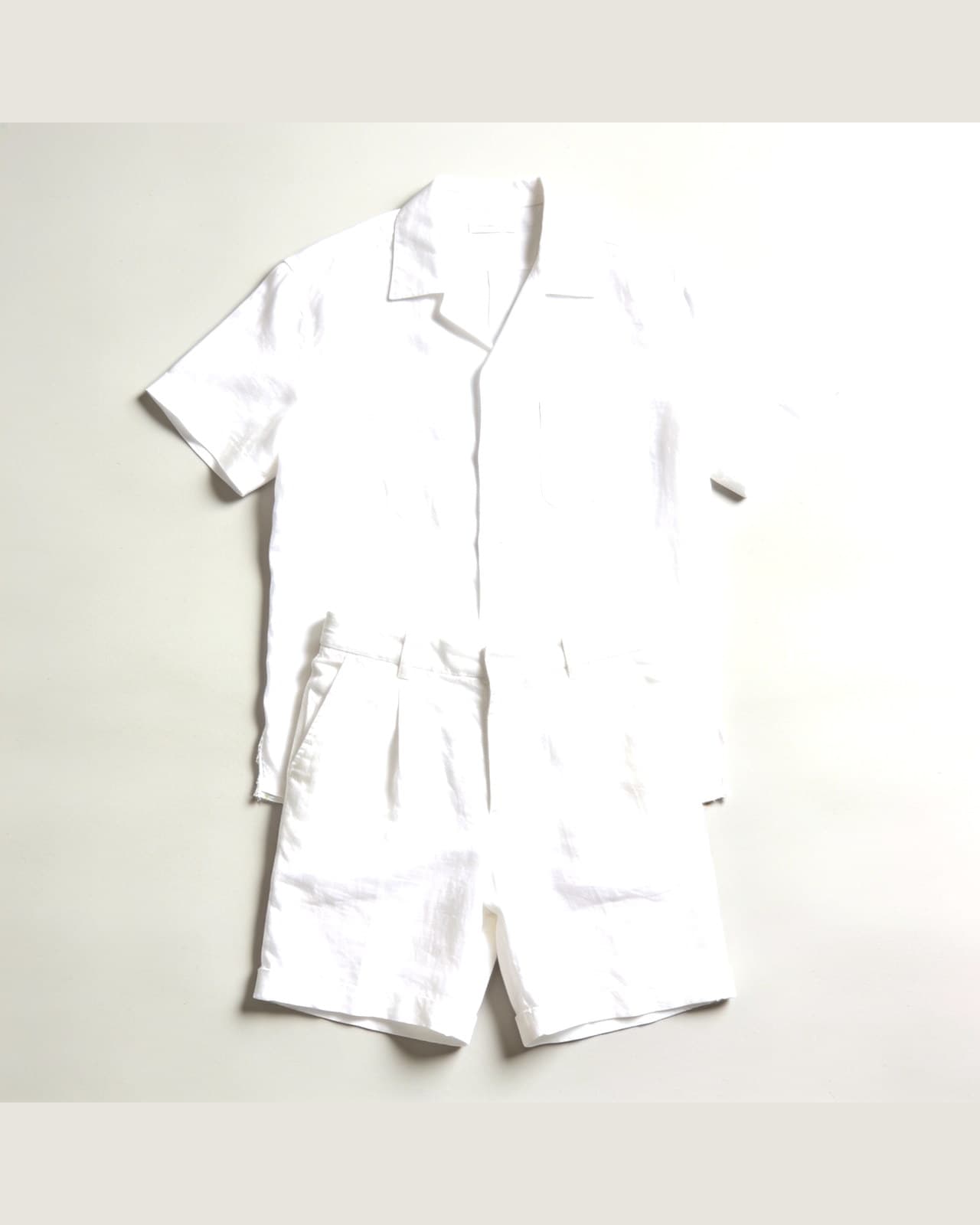Laglio Linen Short Set · Biały